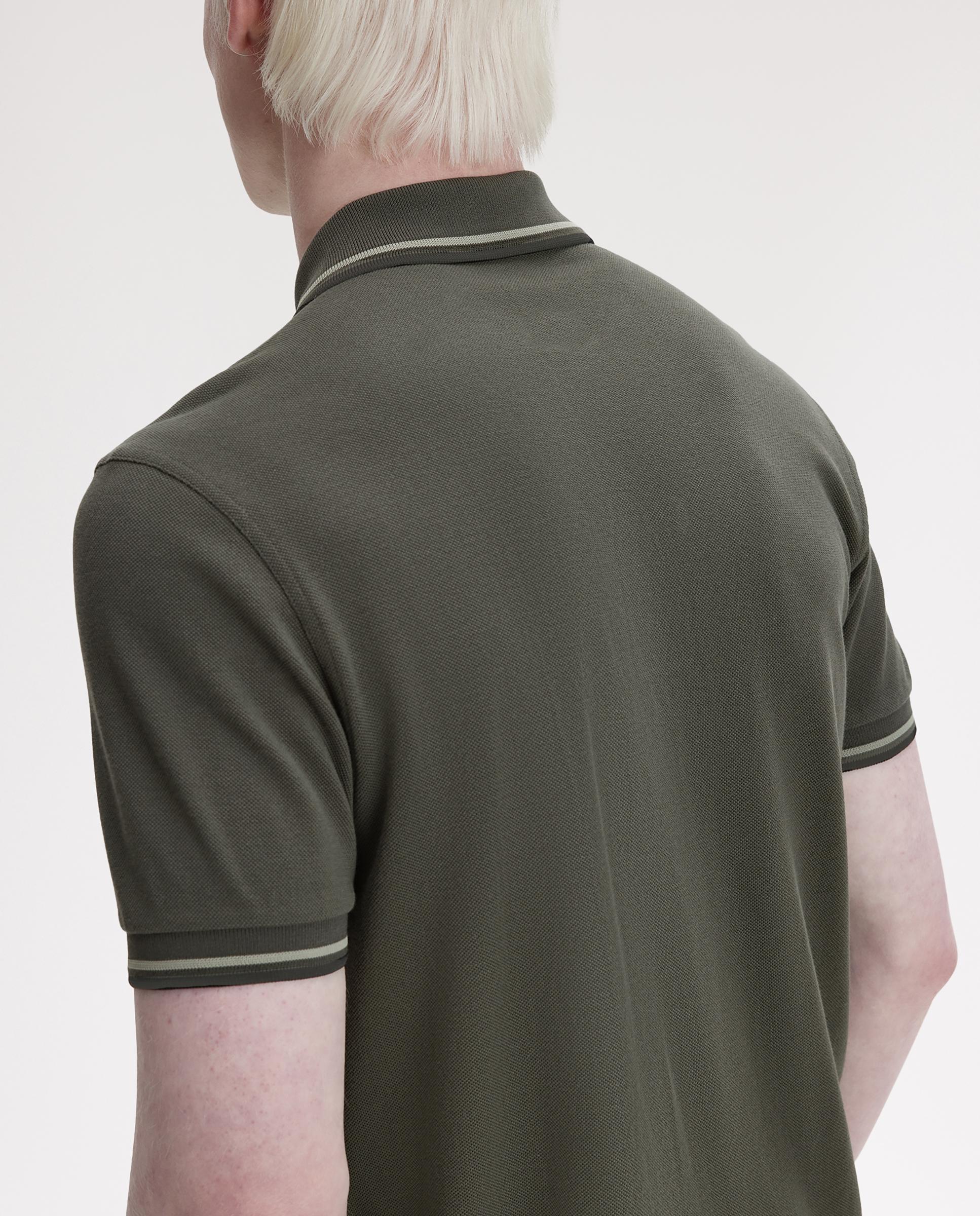 Polo de hombre de piqué de algodón manga corta - Fred Perry - Verde pardo Verde pardo-4