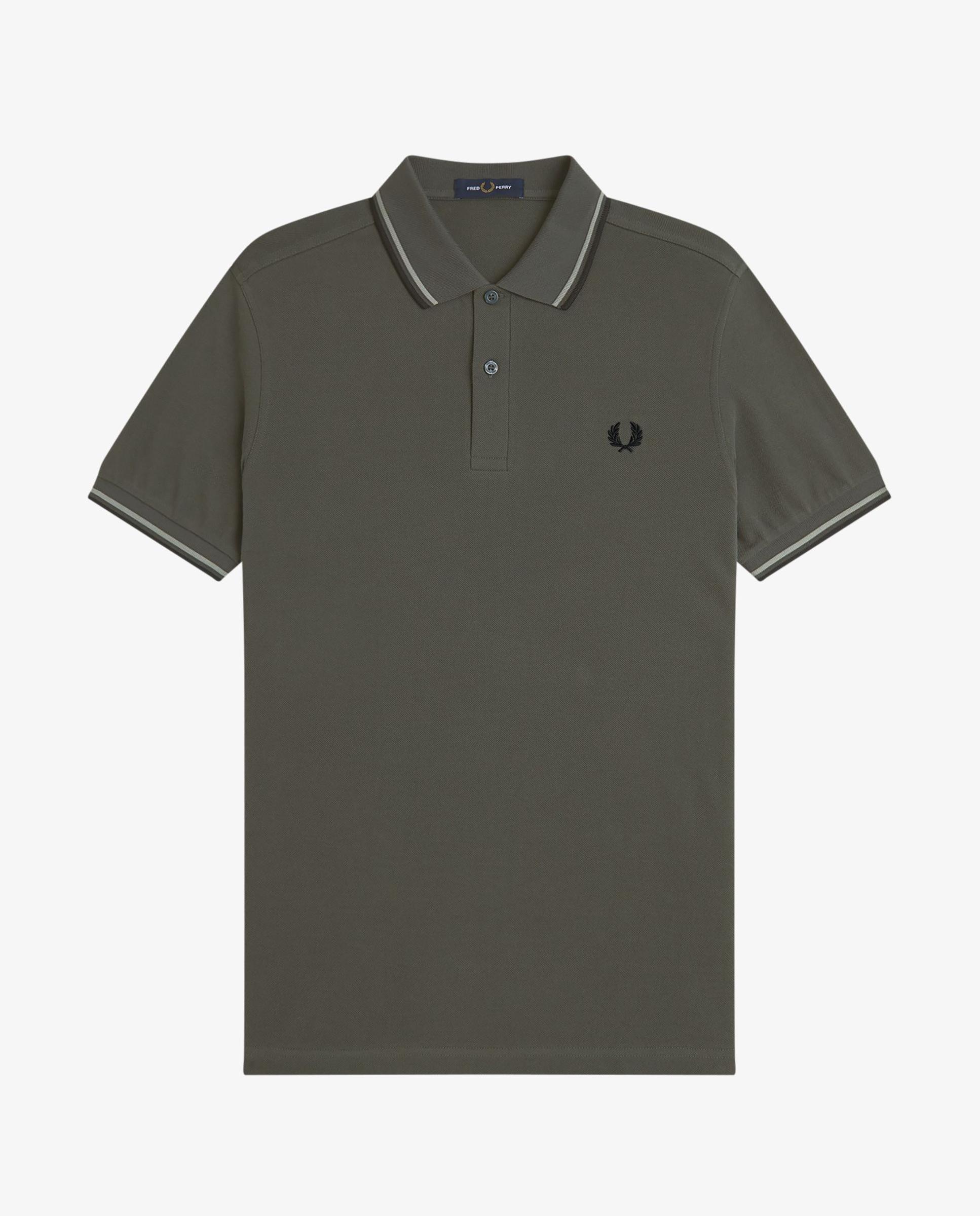 Polo de hombre de piqué de algodón manga corta - Fred Perry - Verde pardo Verde pardo-7