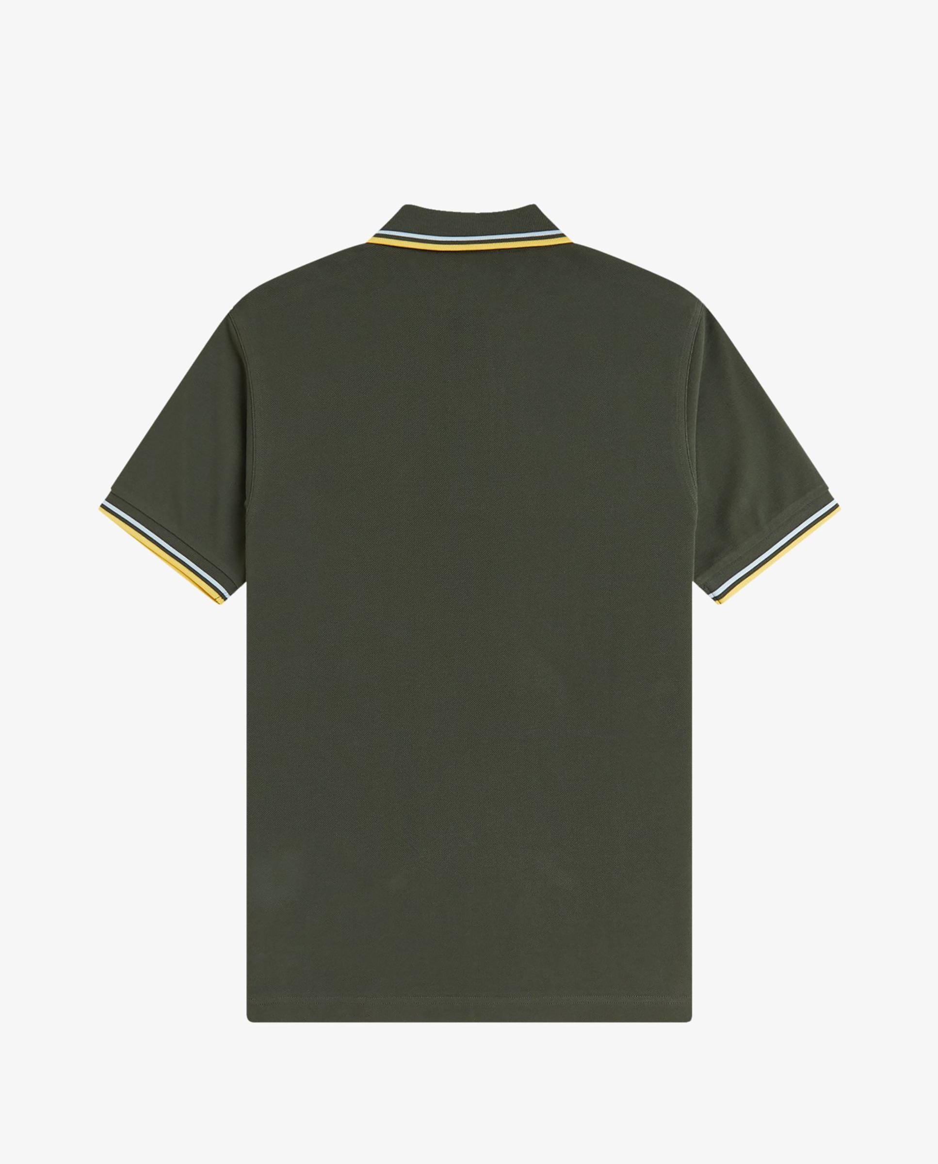 Polo de hombre de piqué de algodón manga corta - Fred Perry - Verde militar Verde militar-6