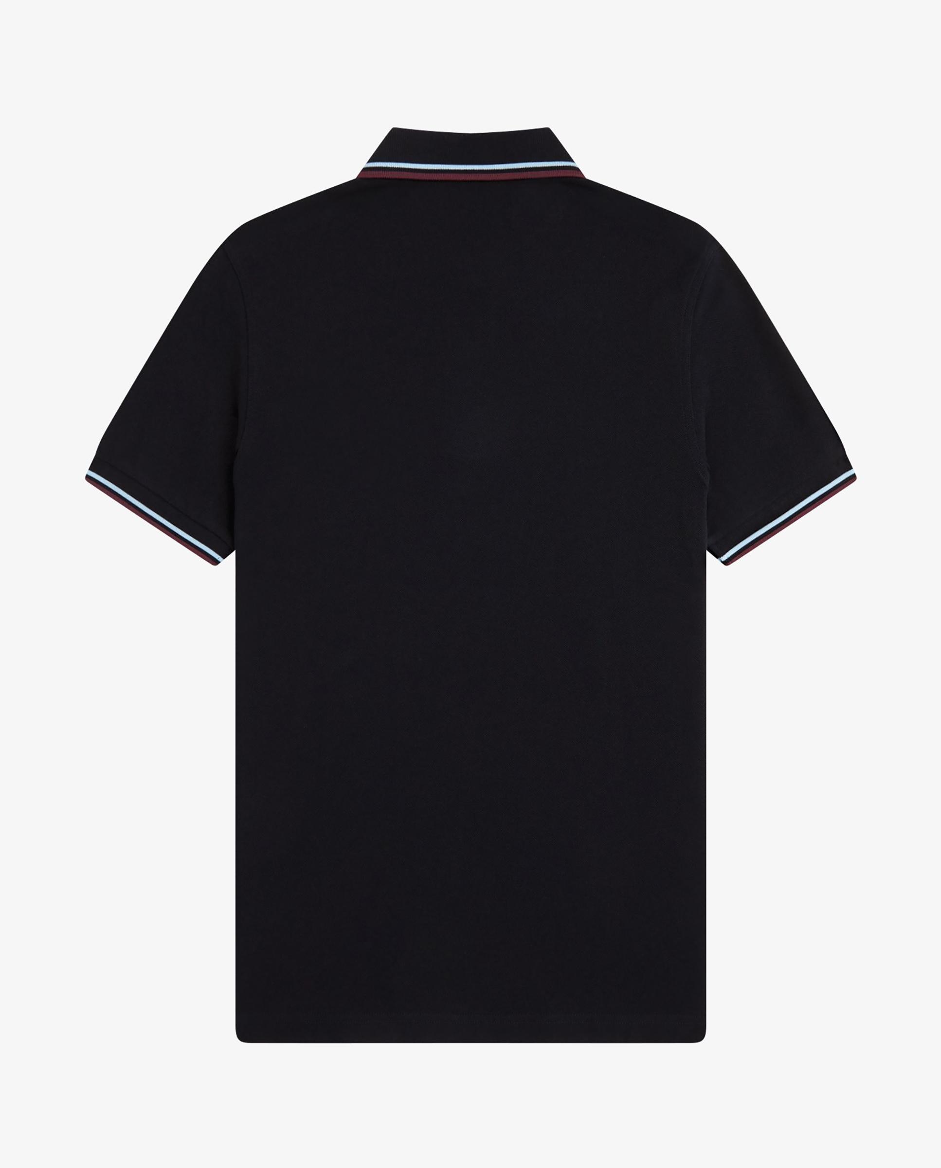 Polo de hombre de piqué de algodón manga corta - Fred Perry - Negro / Rojo / Blanco Negro / Rojo / Blanco-6