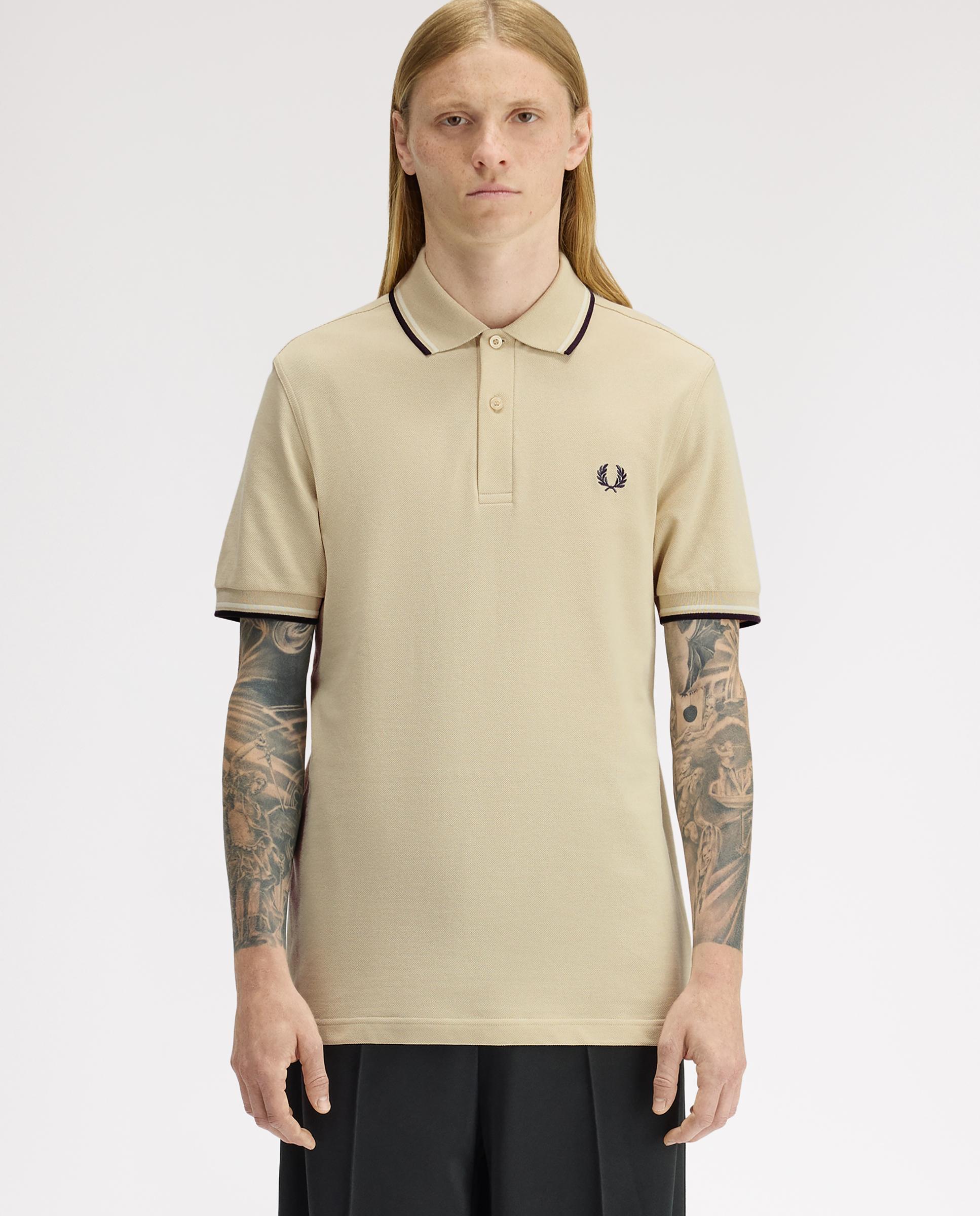 Polo de hombre de piqué de algodón manga corta - Fred Perry - Beige Beige-1