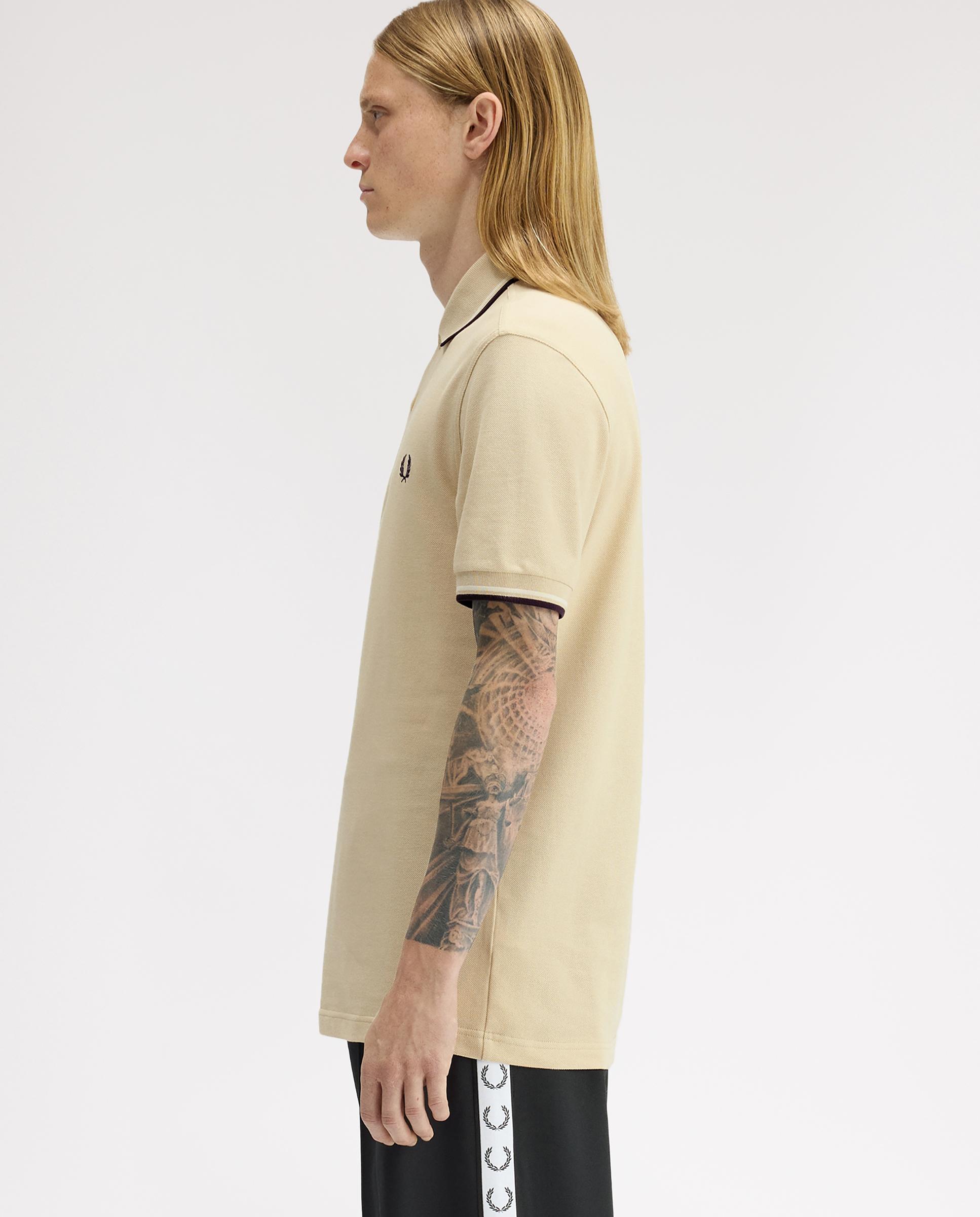 Polo de hombre de piqué de algodón manga corta - Fred Perry - Beige Beige-2