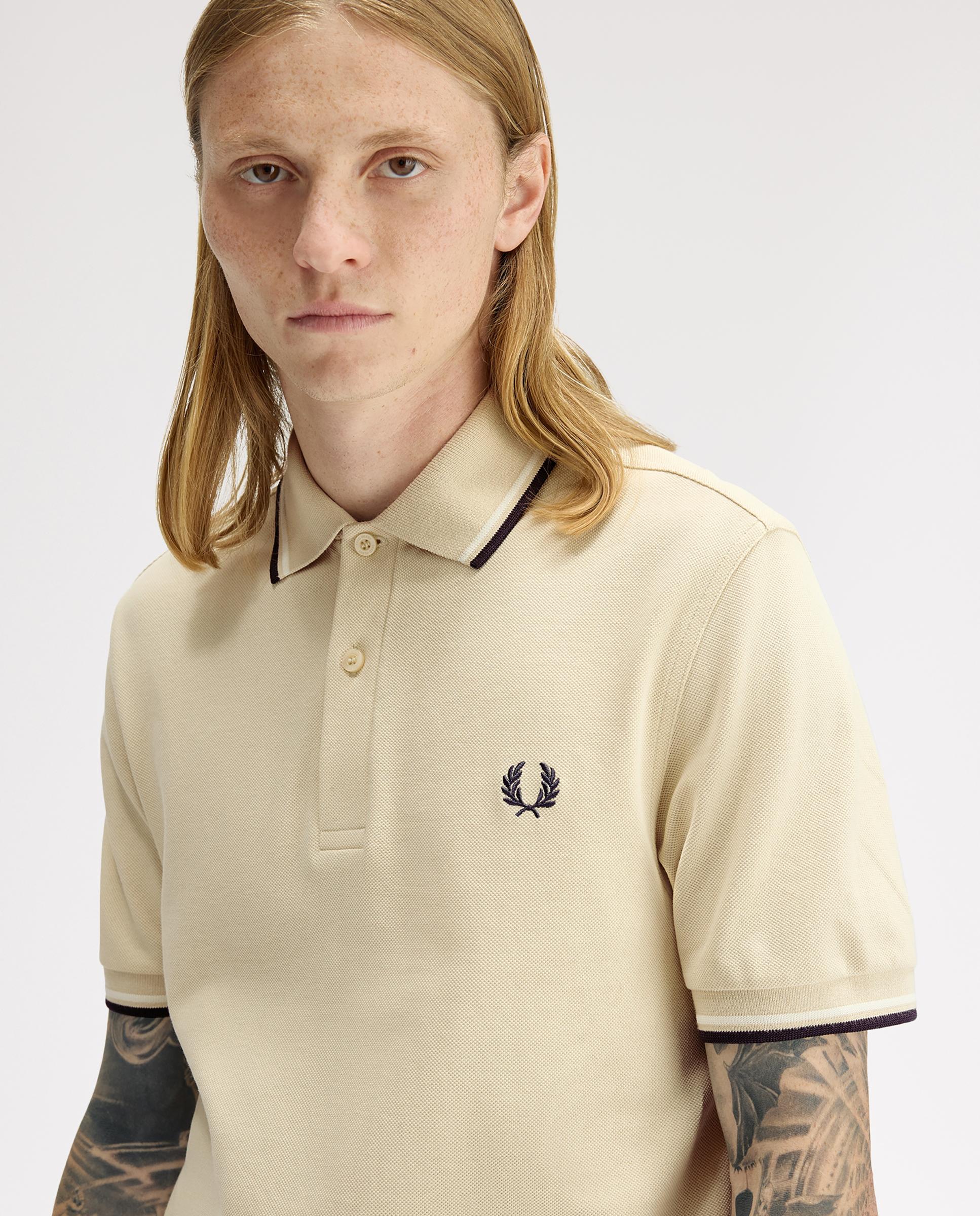 Polo de hombre de piqué de algodón manga corta - Fred Perry - Beige Beige-4