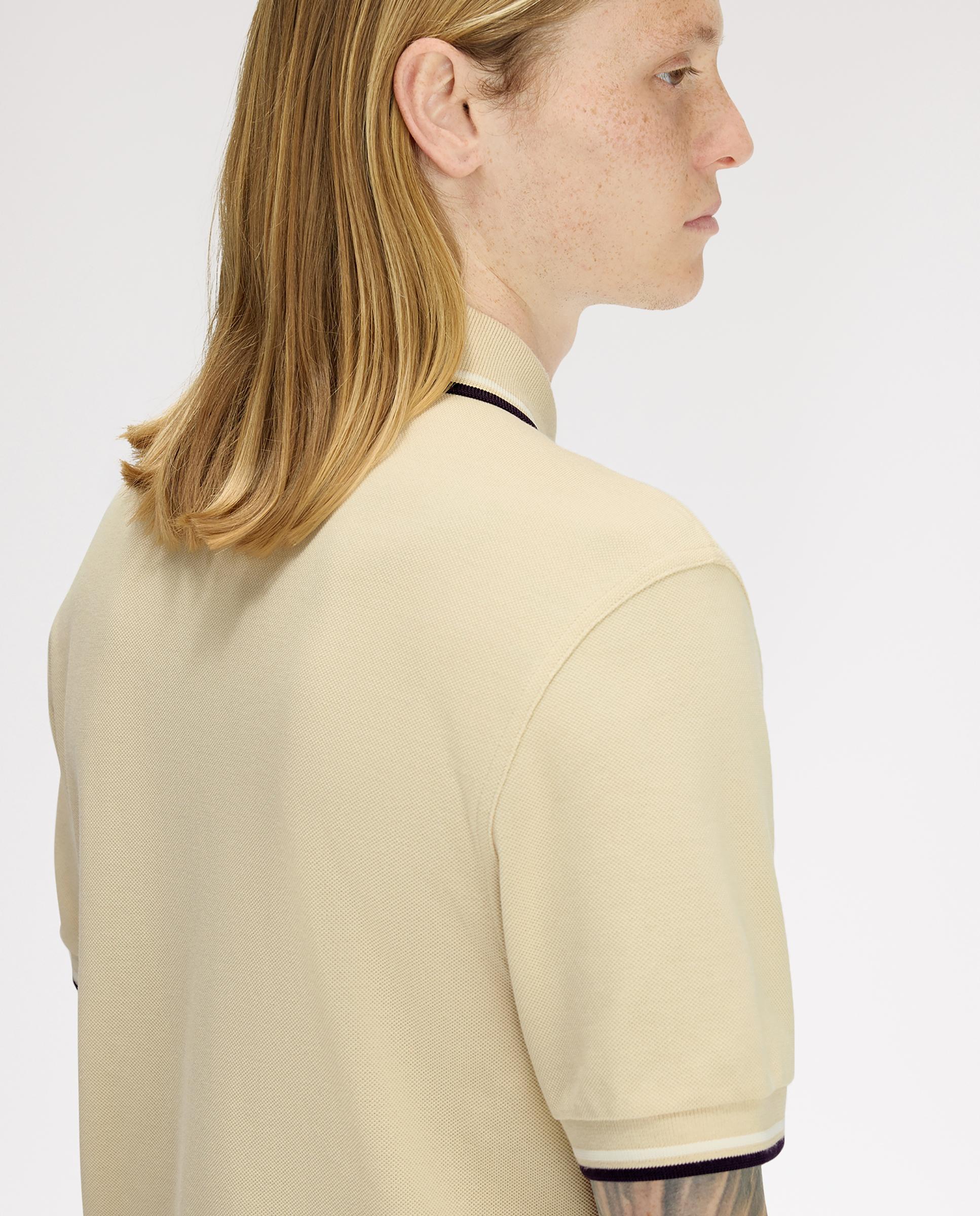Polo de hombre de piqué de algodón manga corta - Fred Perry - Beige Beige-5