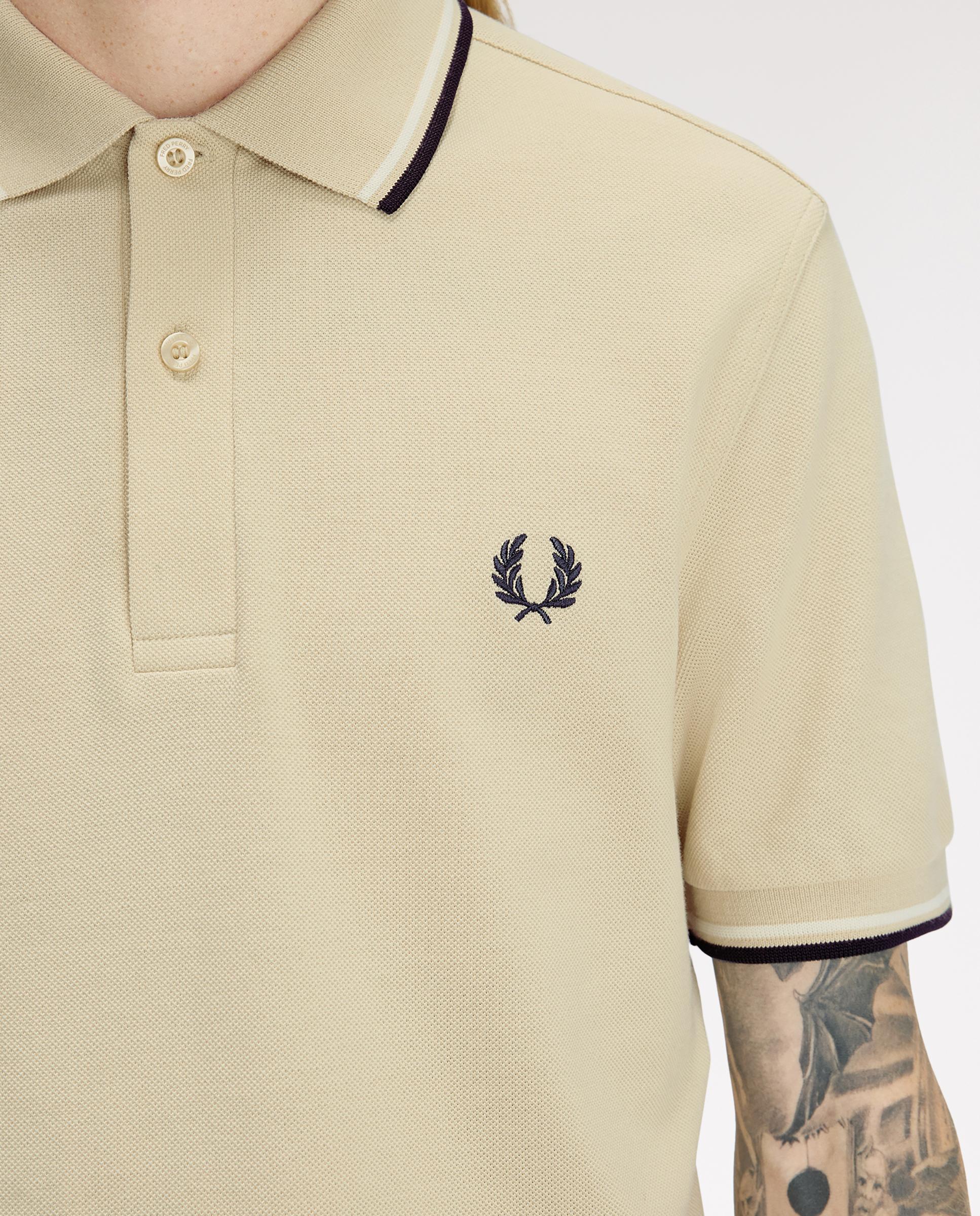 Polo de hombre de piqué de algodón manga corta - Fred Perry - Beige Beige-6