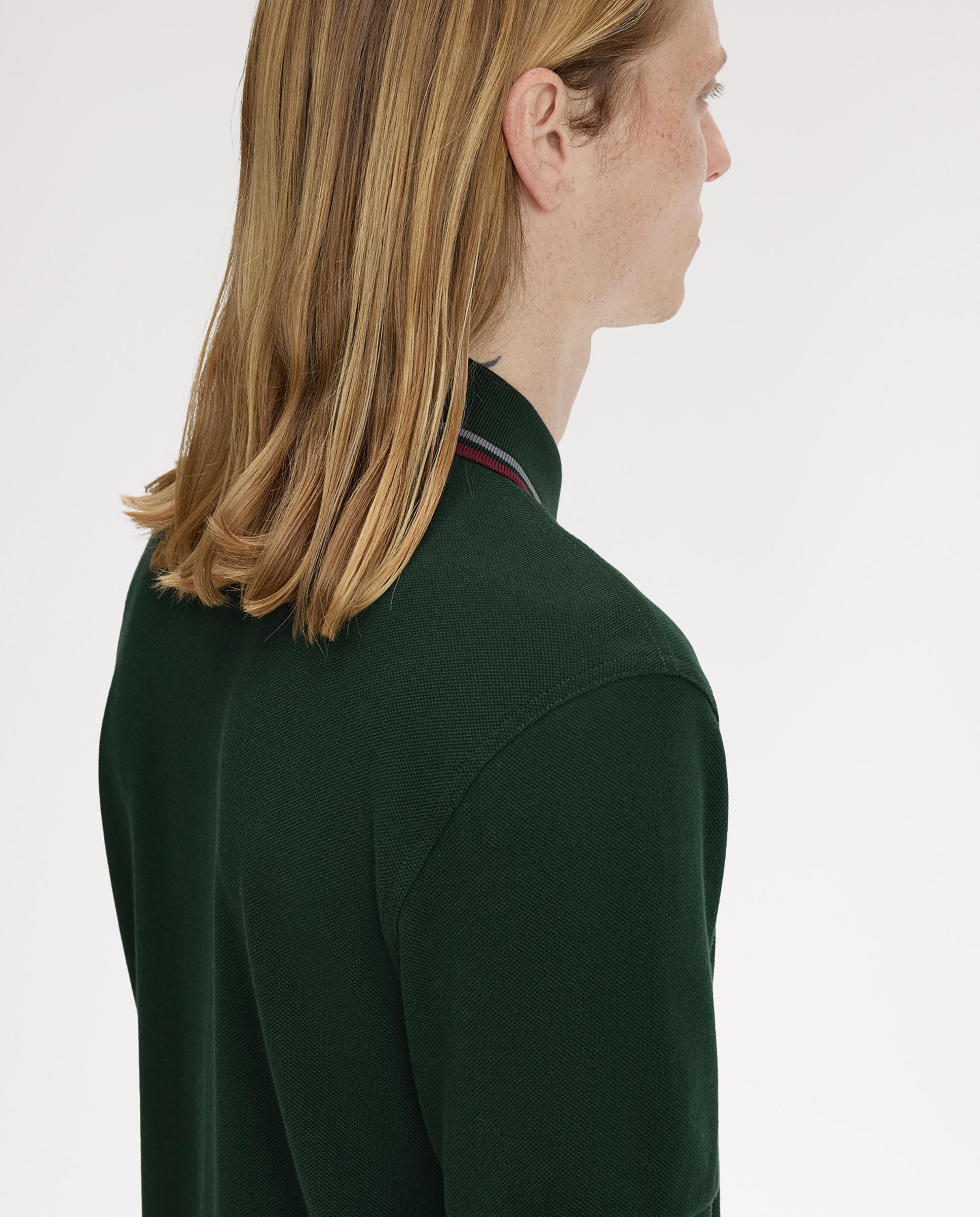 Polo de hombre de piqué de algodón manga corta - Fred Perry - Verde grisáceo Verde grisáceo-5