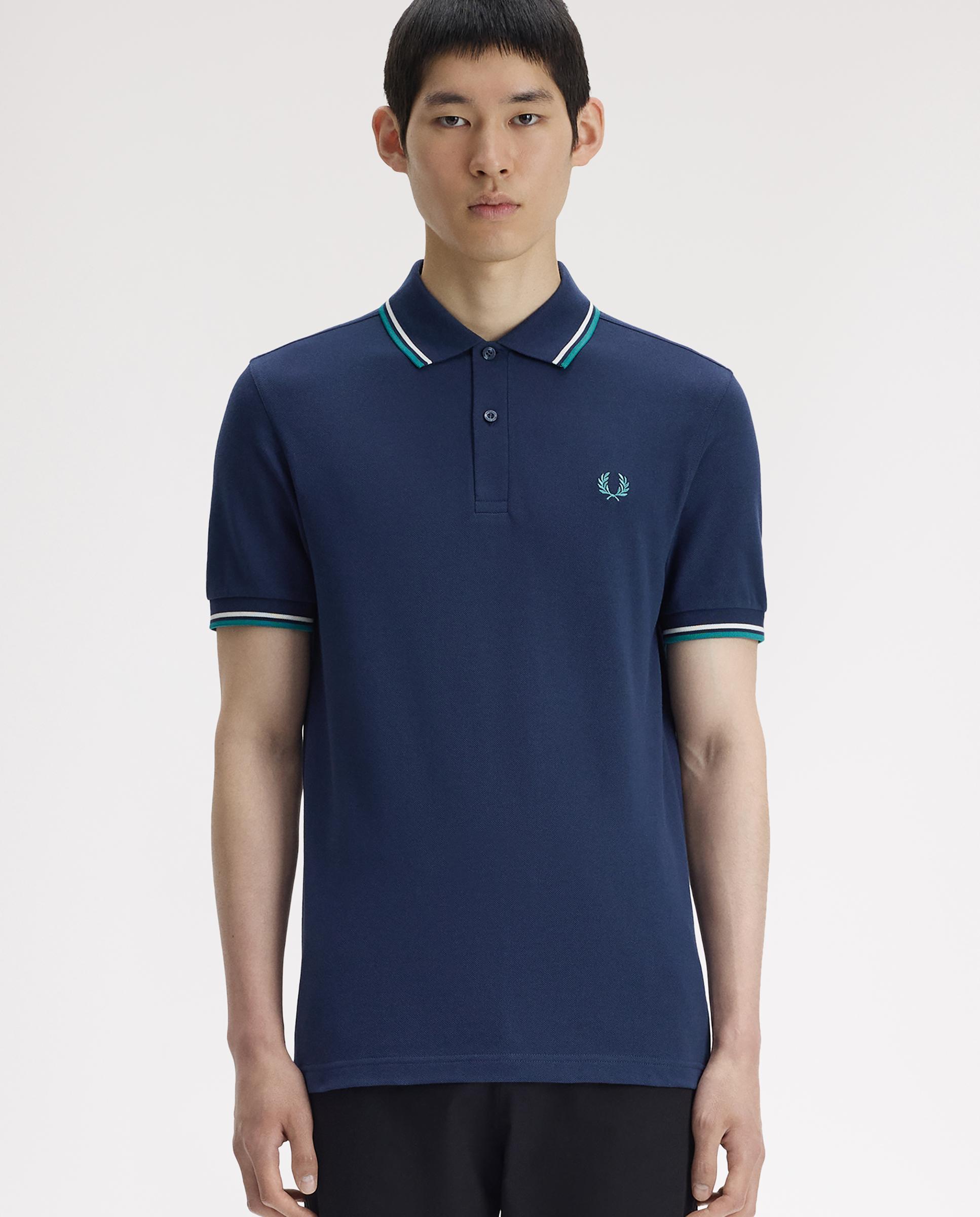 Polo de hombre de piqué de algodón manga corta - Fred Perry - Azul índigo Azul índigo-1