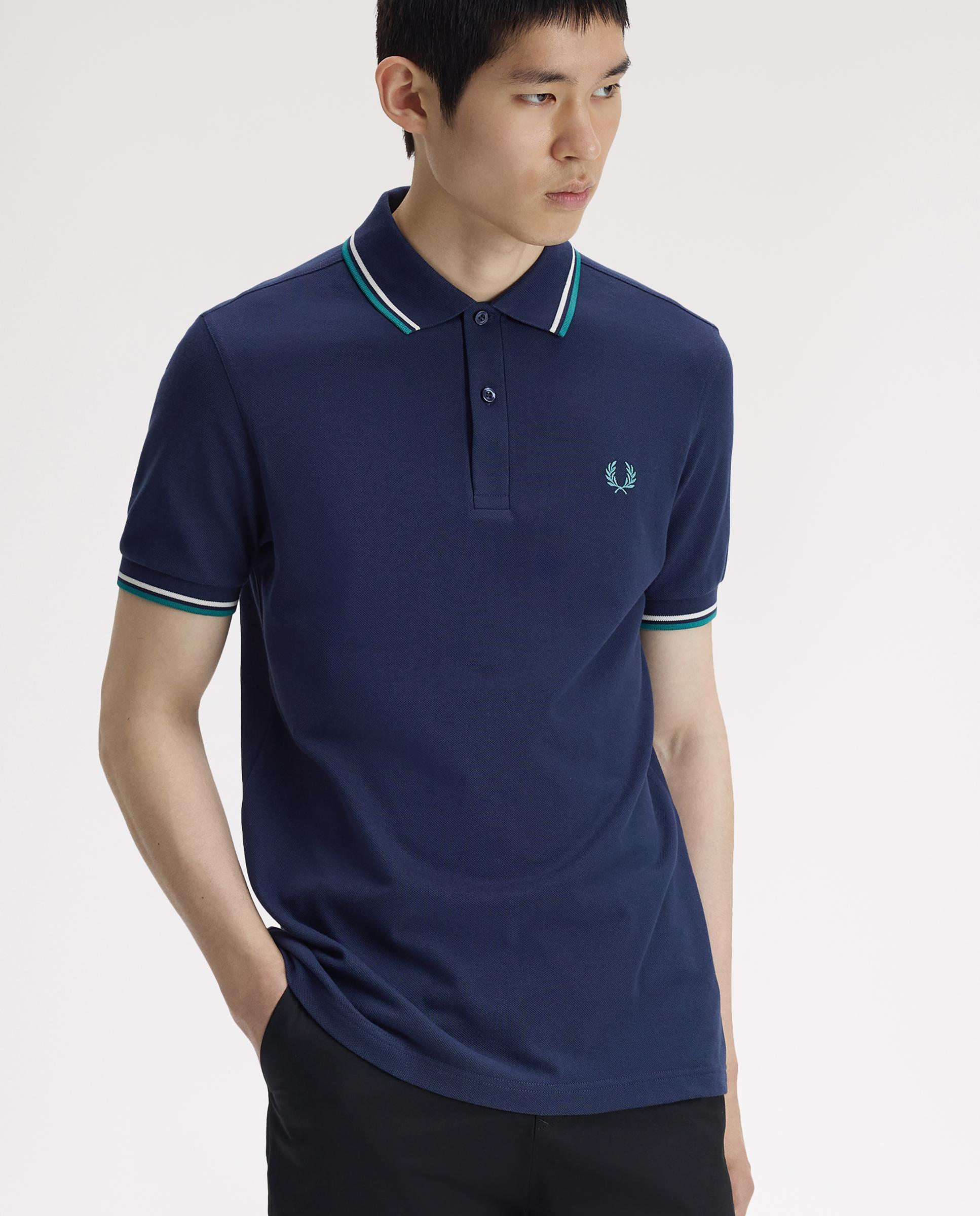 Polo de hombre de piqué de algodón manga corta - Fred Perry - Azul índigo Azul índigo-3