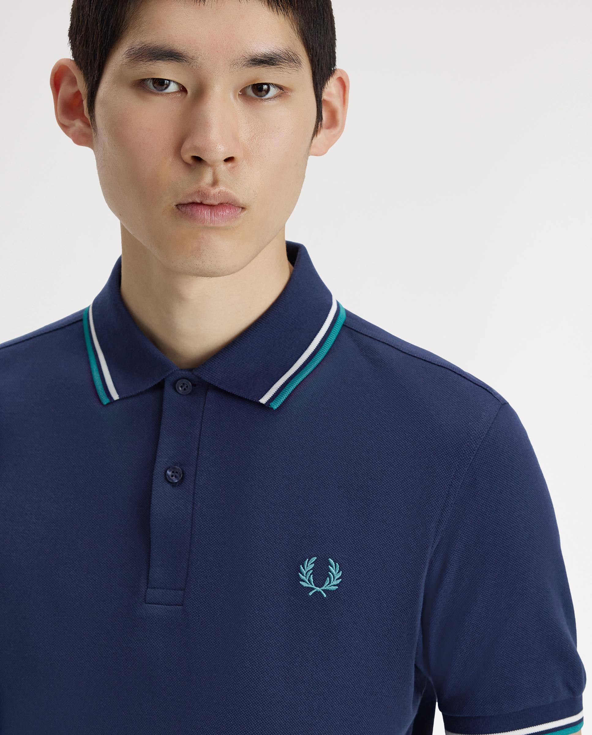 Polo de hombre de piqué de algodón manga corta - Fred Perry - Azul índigo Azul índigo-4