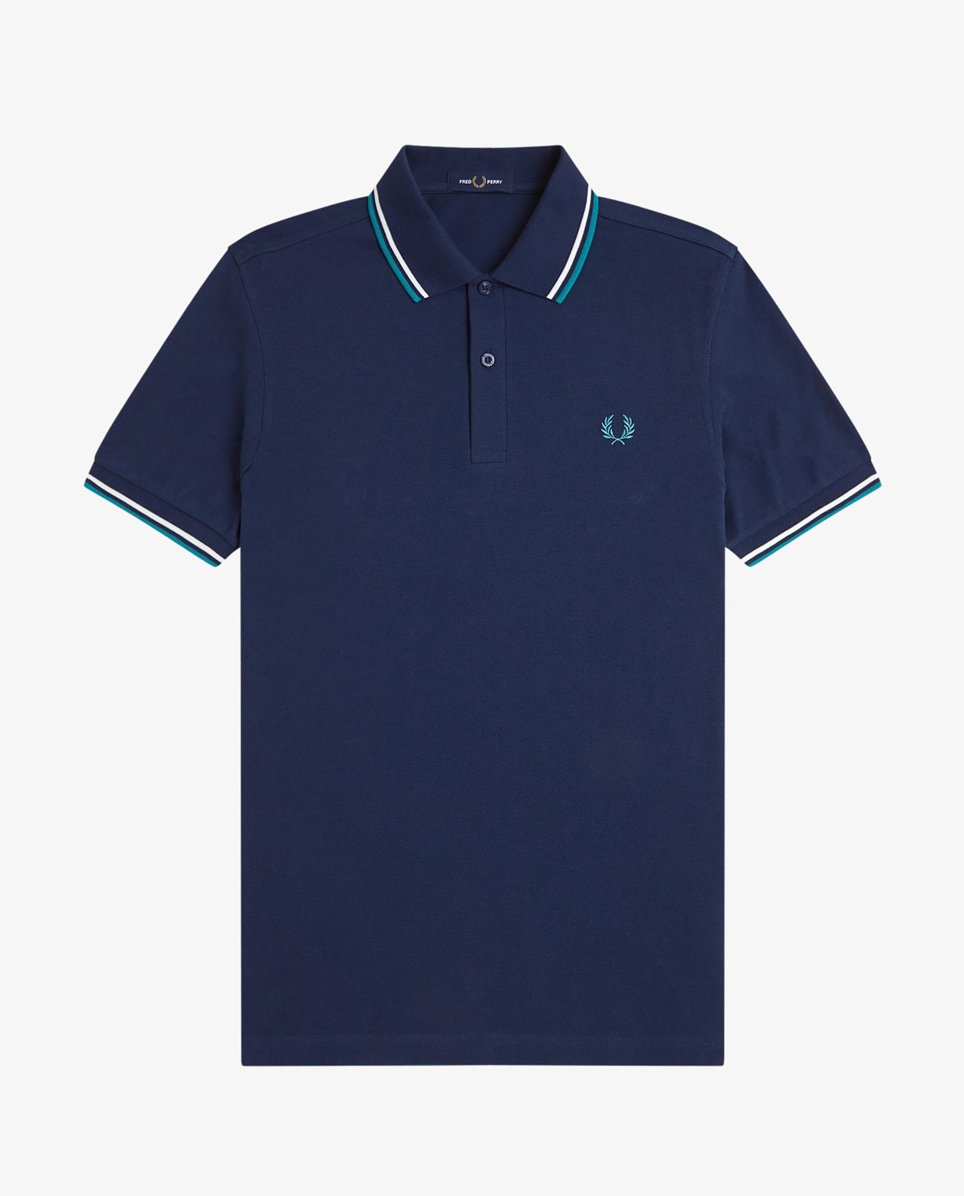 Polo de hombre de piqué de algodón manga corta - Fred Perry - Azul índigo Azul índigo-7