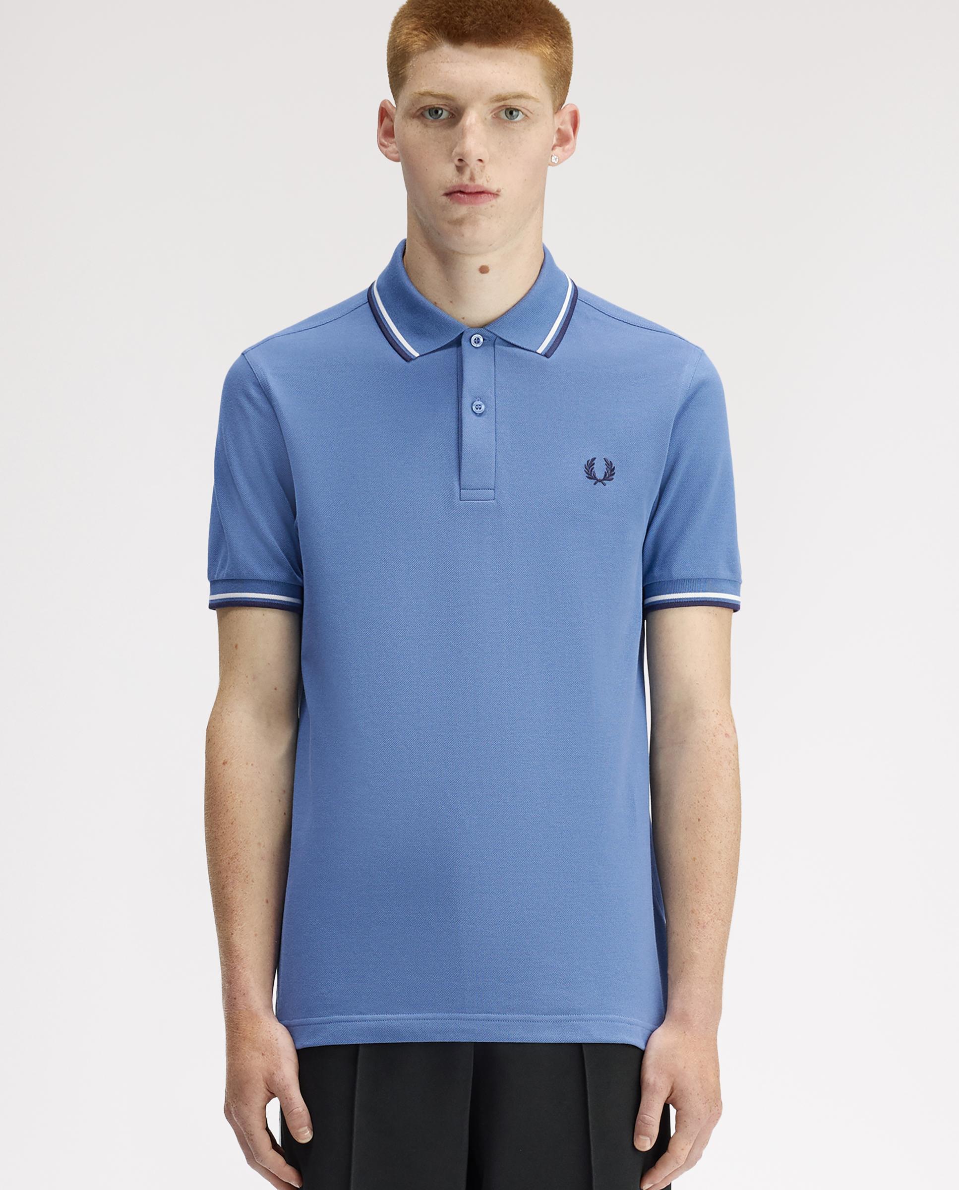 Polo de hombre de piqué de algodón manga corta - Fred Perry - Indigo Indigo-1