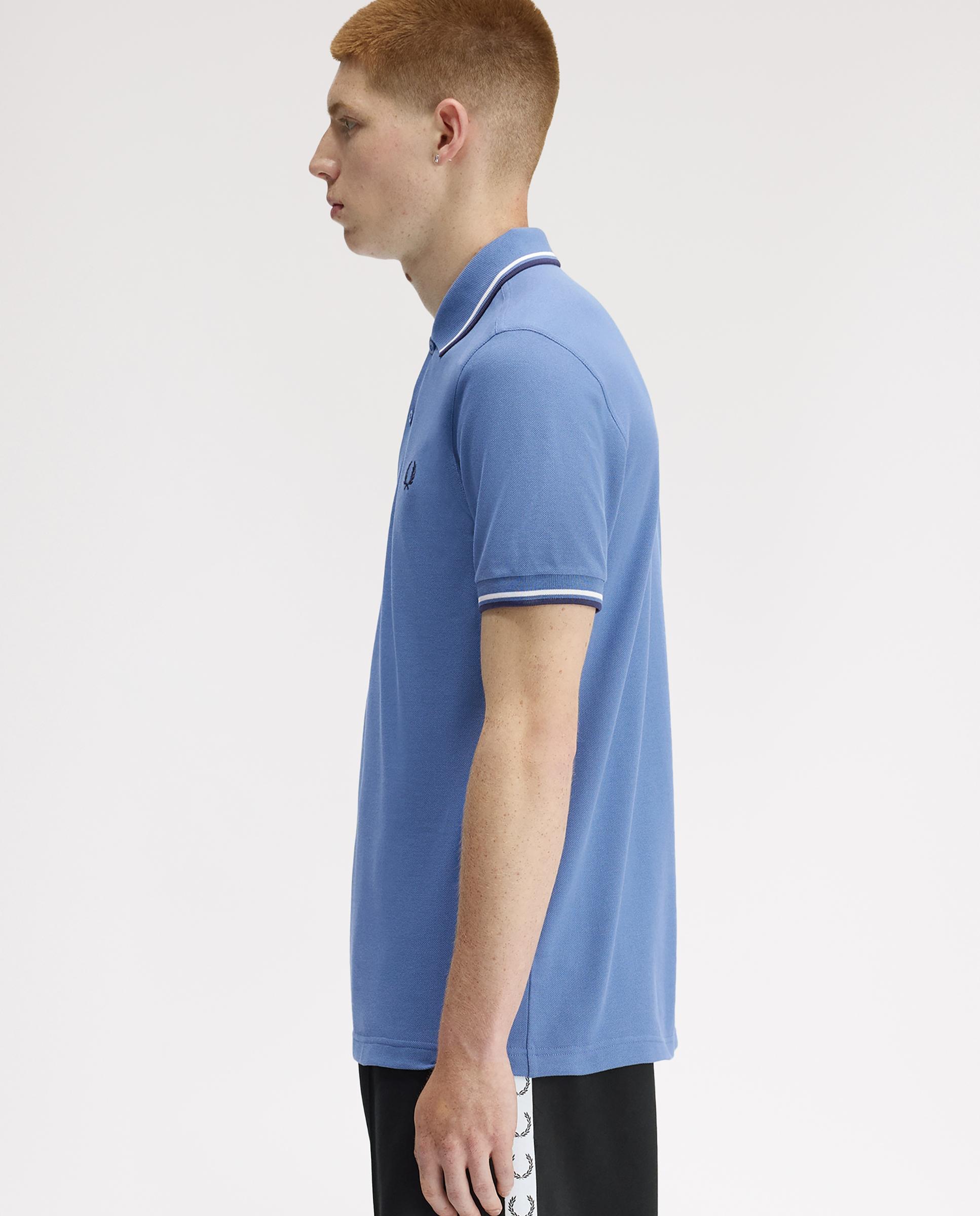 Polo de hombre de piqué de algodón manga corta - Fred Perry - Indigo Indigo-2