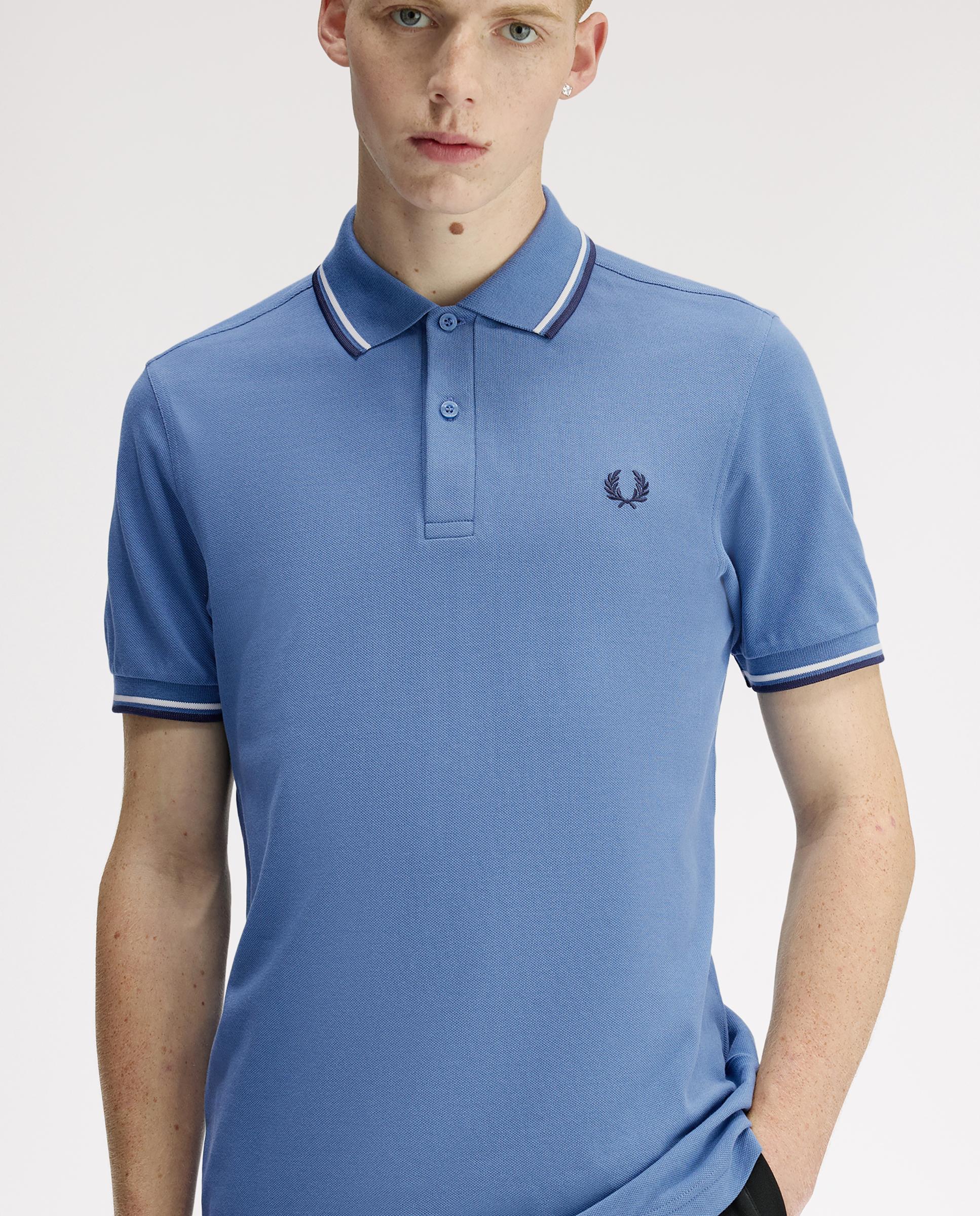 Polo de hombre de piqué de algodón manga corta - Fred Perry - Indigo Indigo-3