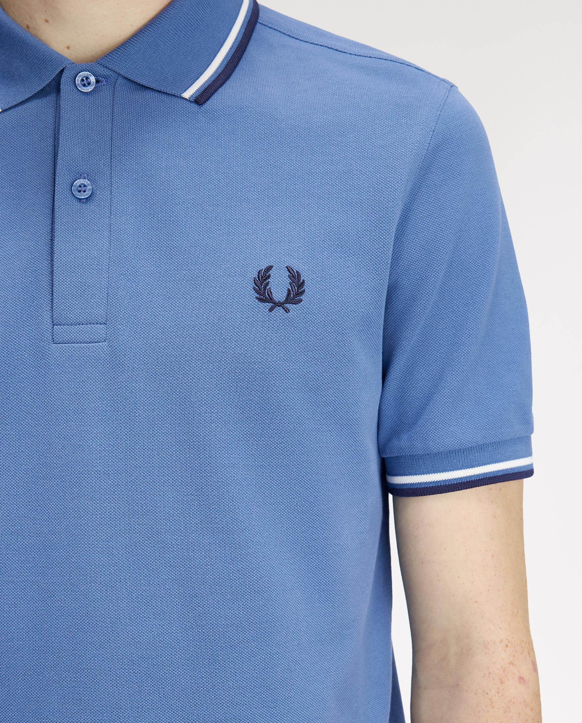 Polo de hombre de piqué de algodón manga corta - Fred Perry - Indigo Indigo-5