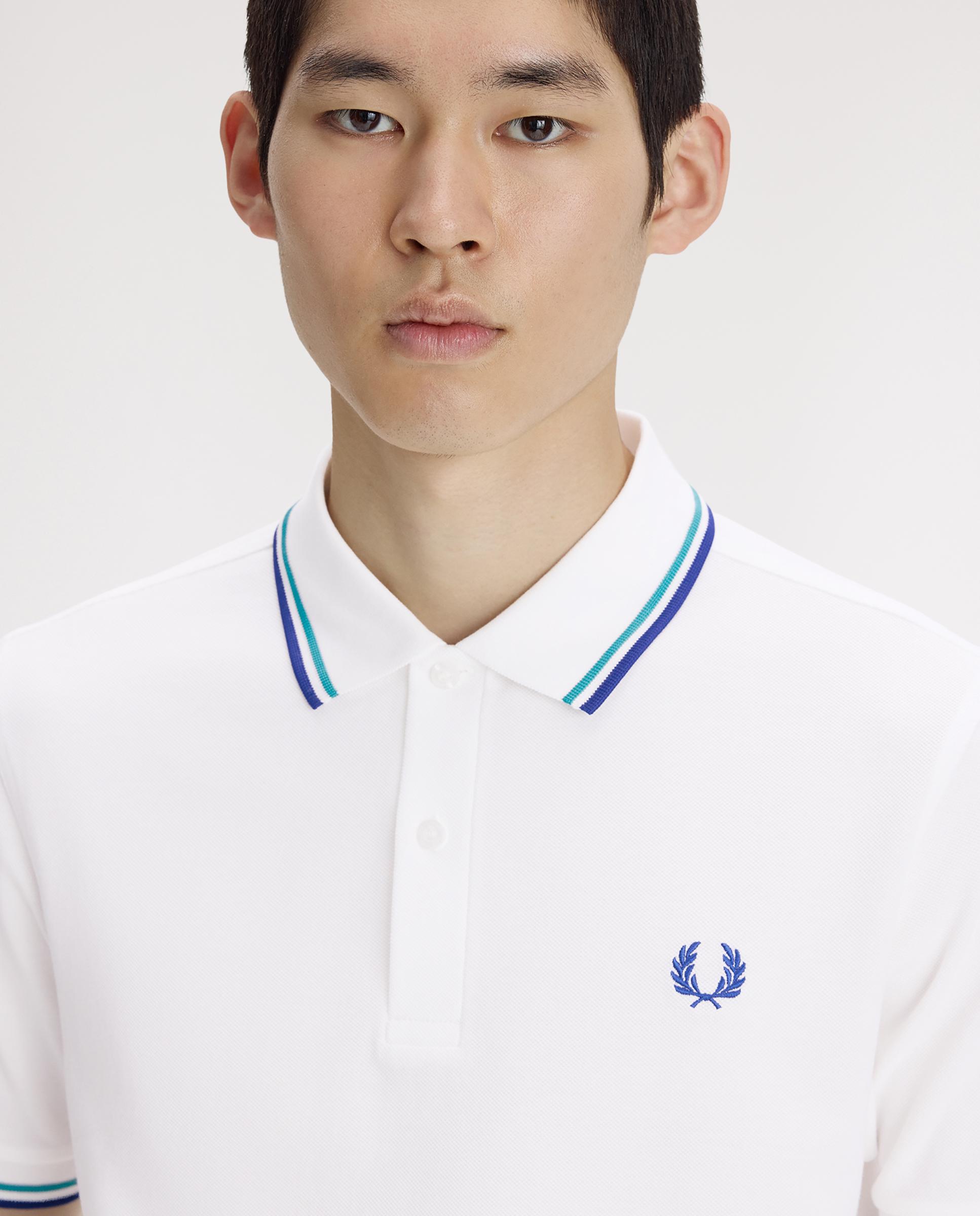 Polo de hombre de piqué de algodón manga corta - Fred Perry - Blanco Blanco-5