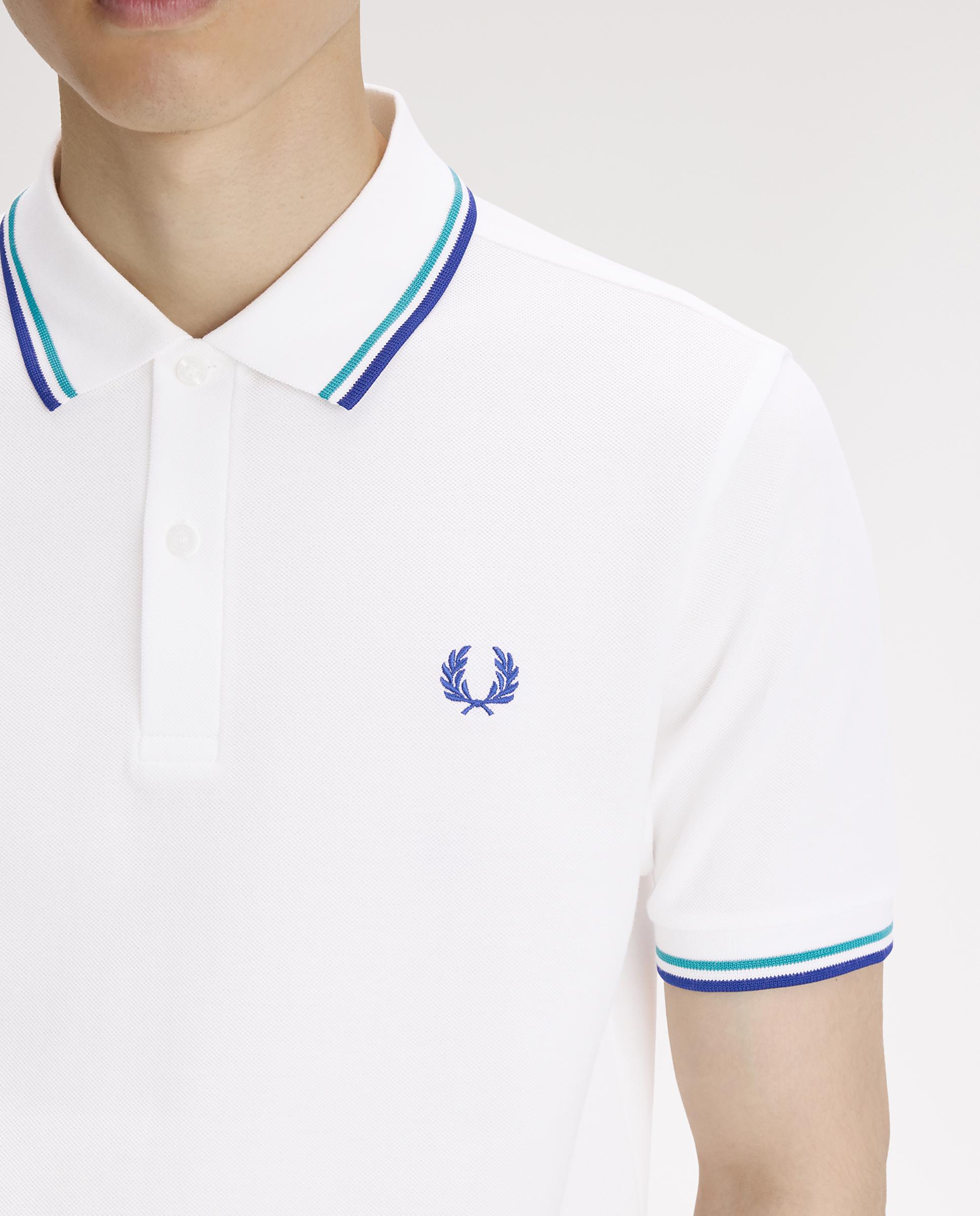 Polo de hombre de piqué de algodón manga corta - Fred Perry - Blanco Blanco-6