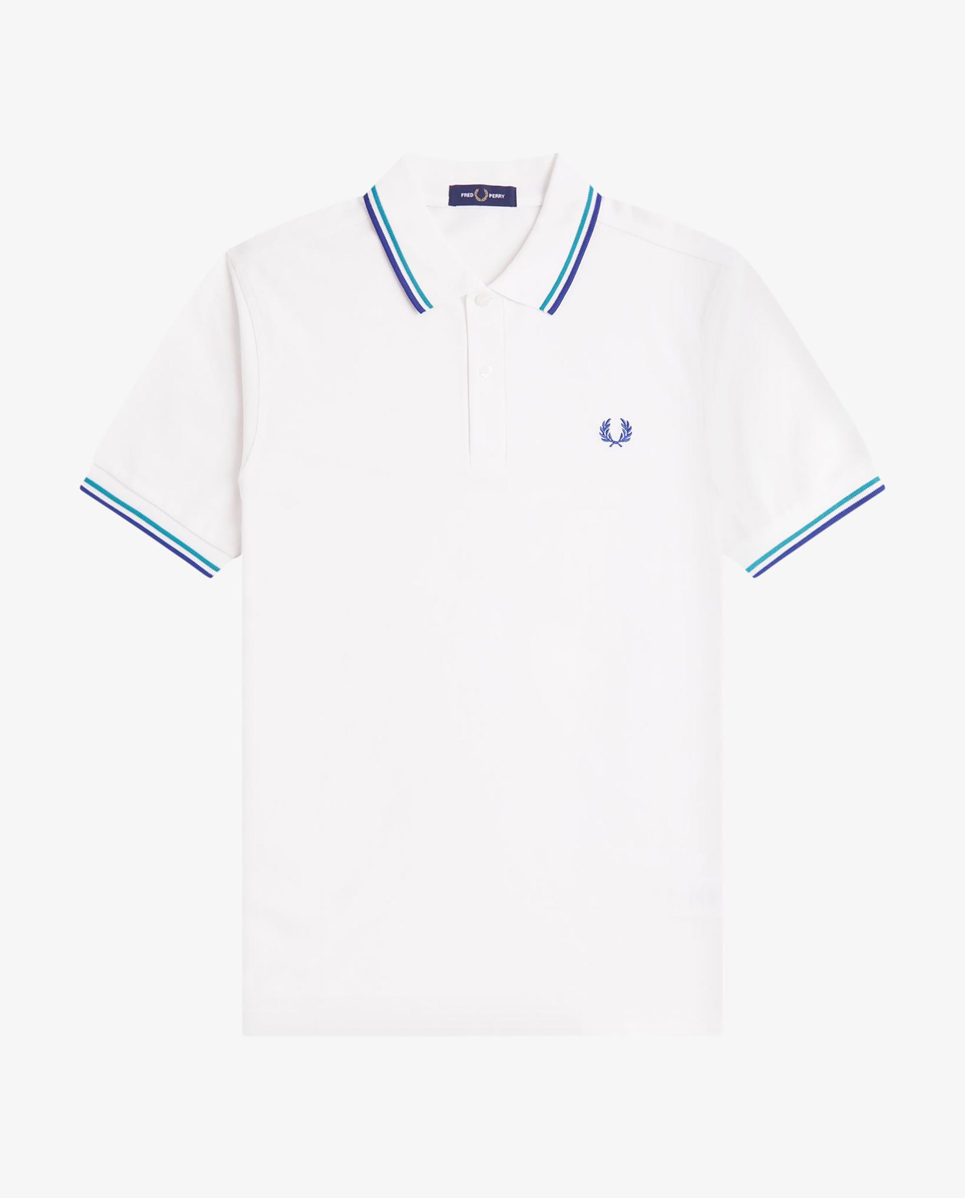 Polo de hombre de piqué de algodón manga corta - Fred Perry - Blanco Blanco-7