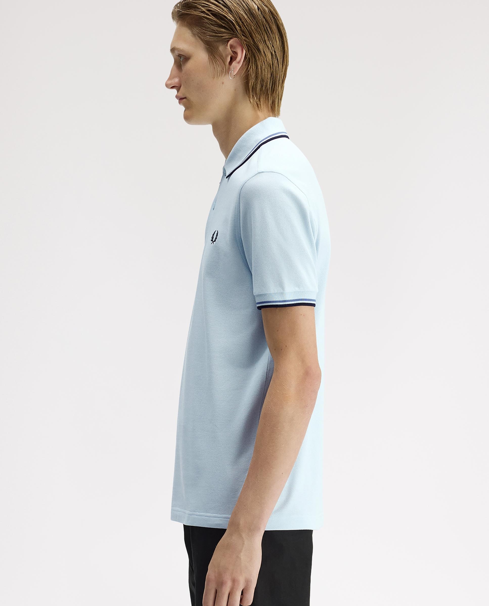 Polo de hombre de piqué de algodón manga corta - Fred Perry - Cielo Cielo-2