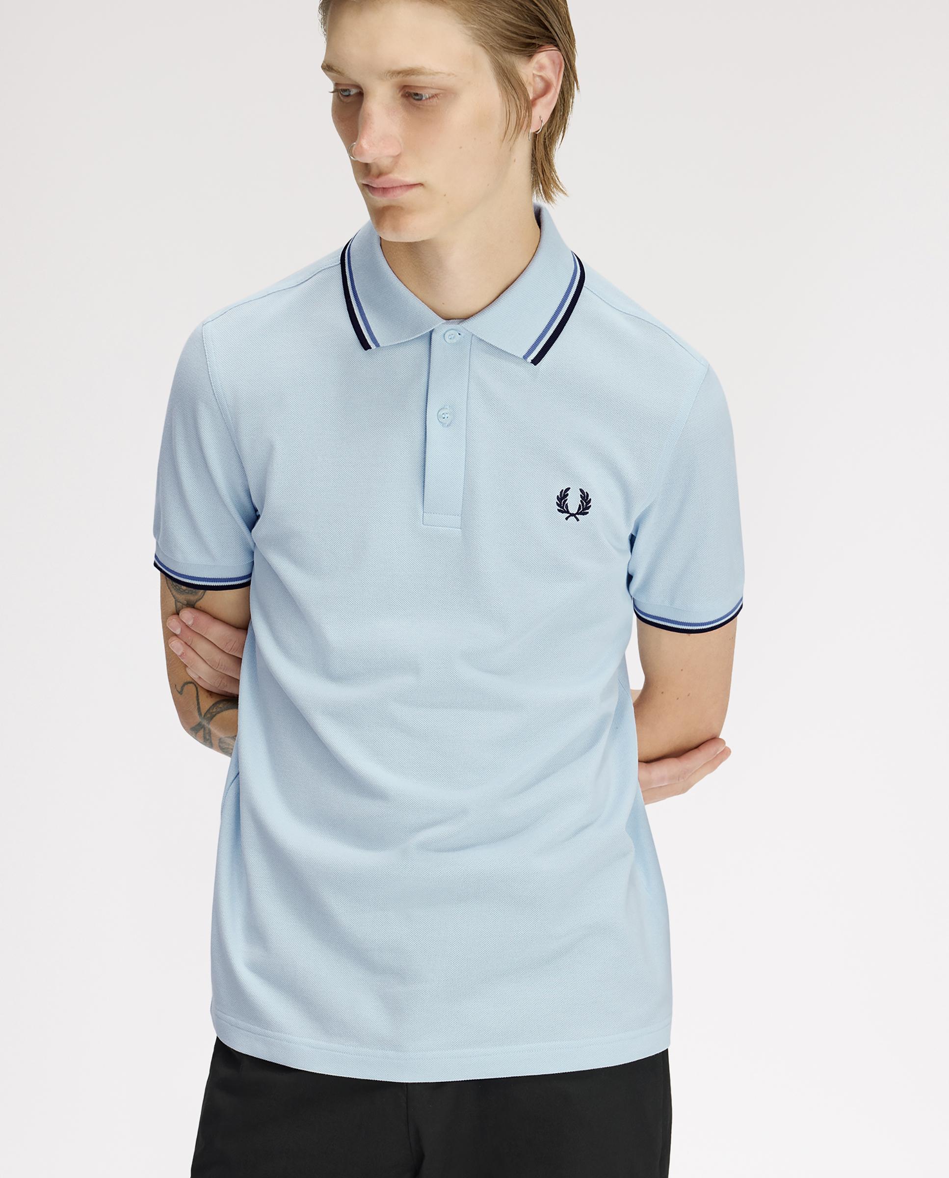 Polo de hombre de piqué de algodón manga corta - Fred Perry - Cielo Cielo-3
