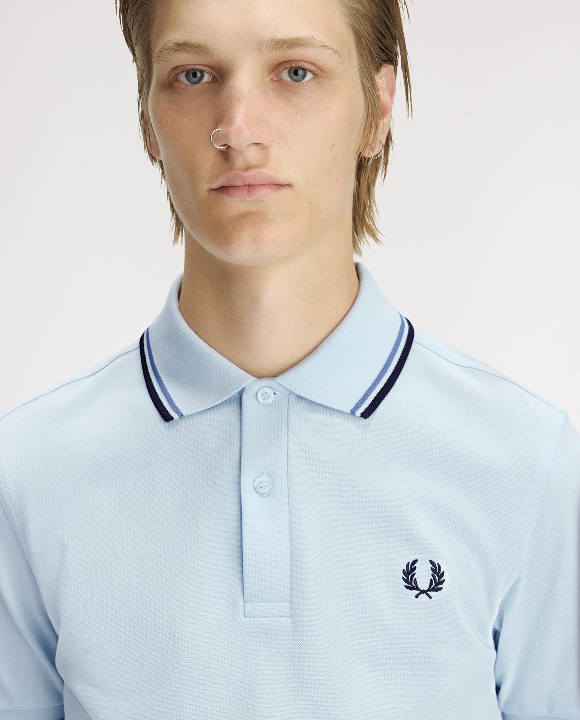 Polo de hombre de piqué de algodón manga corta - Fred Perry - Cielo Cielo-4