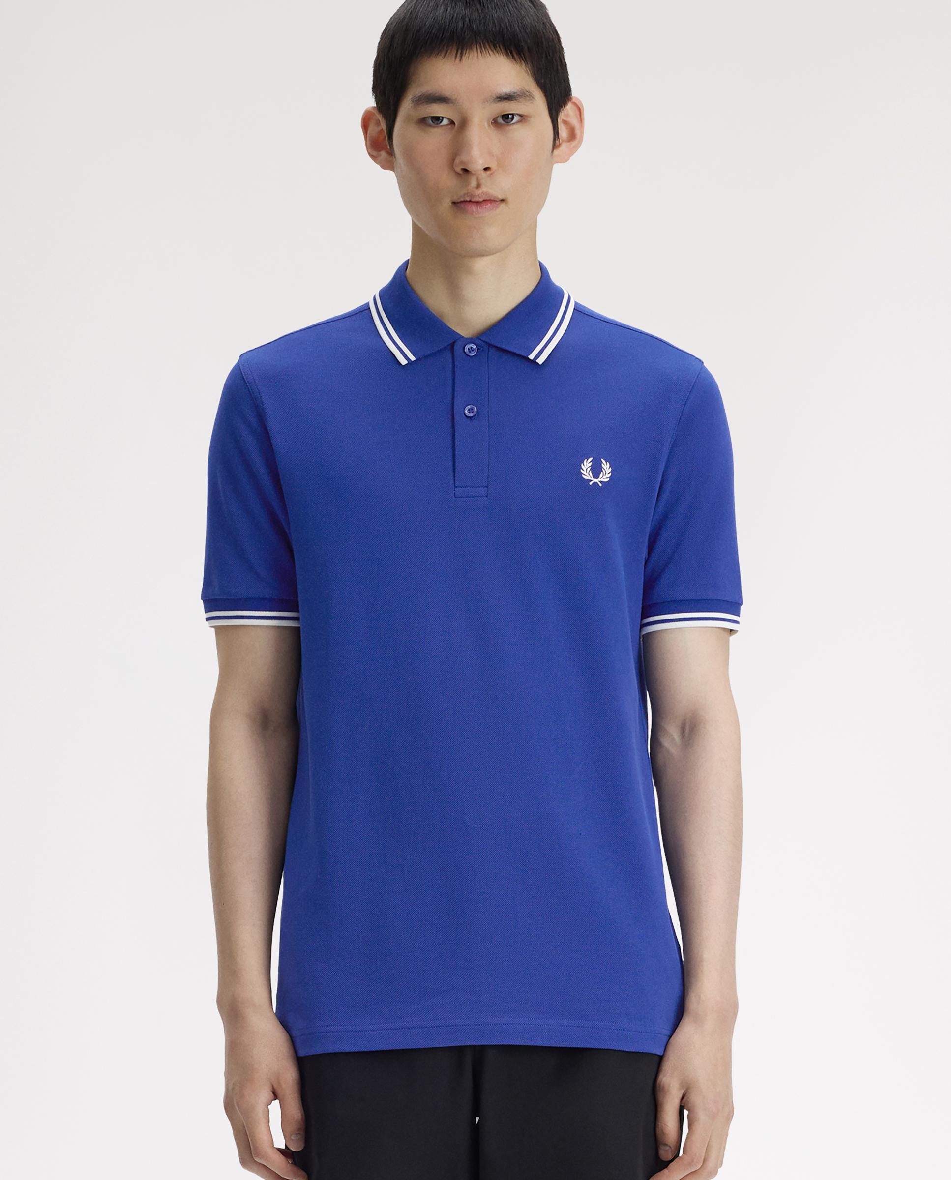 Polo de hombre de piqué de algodón manga corta - Fred Perry - Azulón Azulón-1