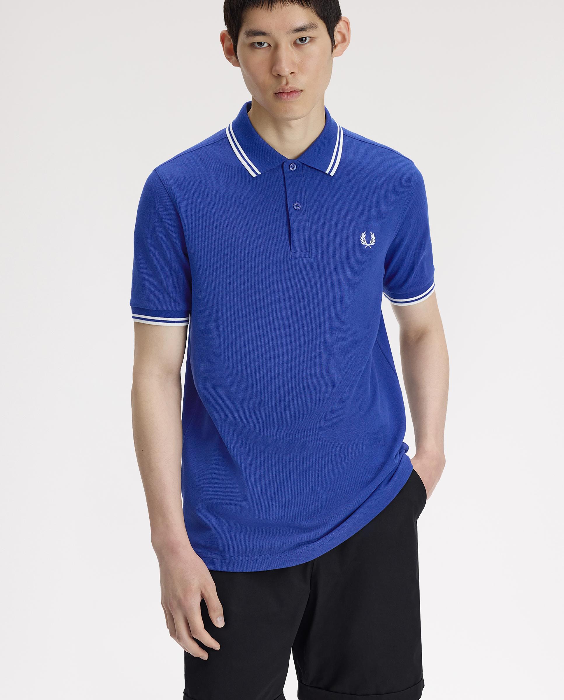 Polo de hombre de piqué de algodón manga corta - Fred Perry - Azulón Azulón-3