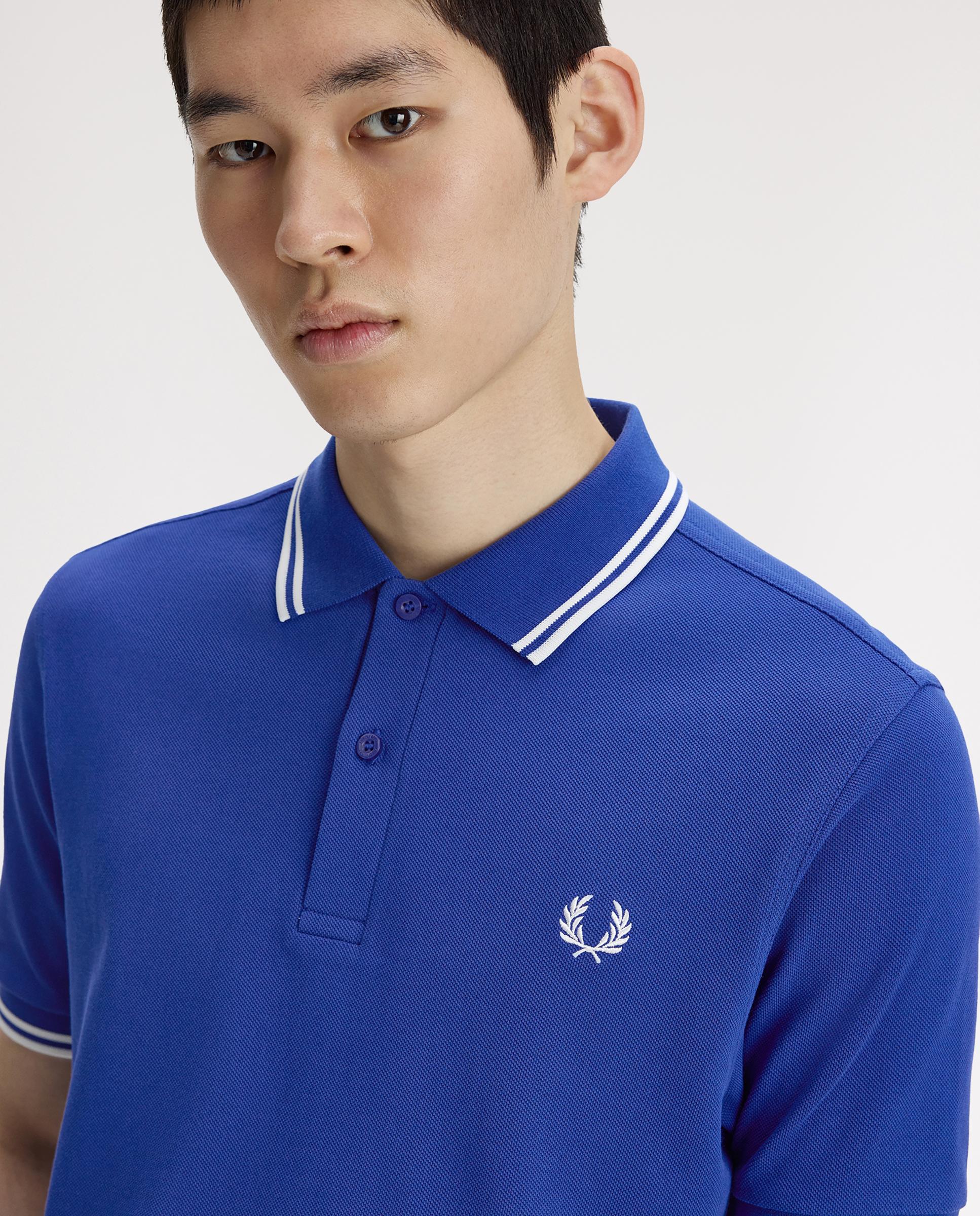 Polo de hombre de piqué de algodón manga corta - Fred Perry - Azulón Azulón-4