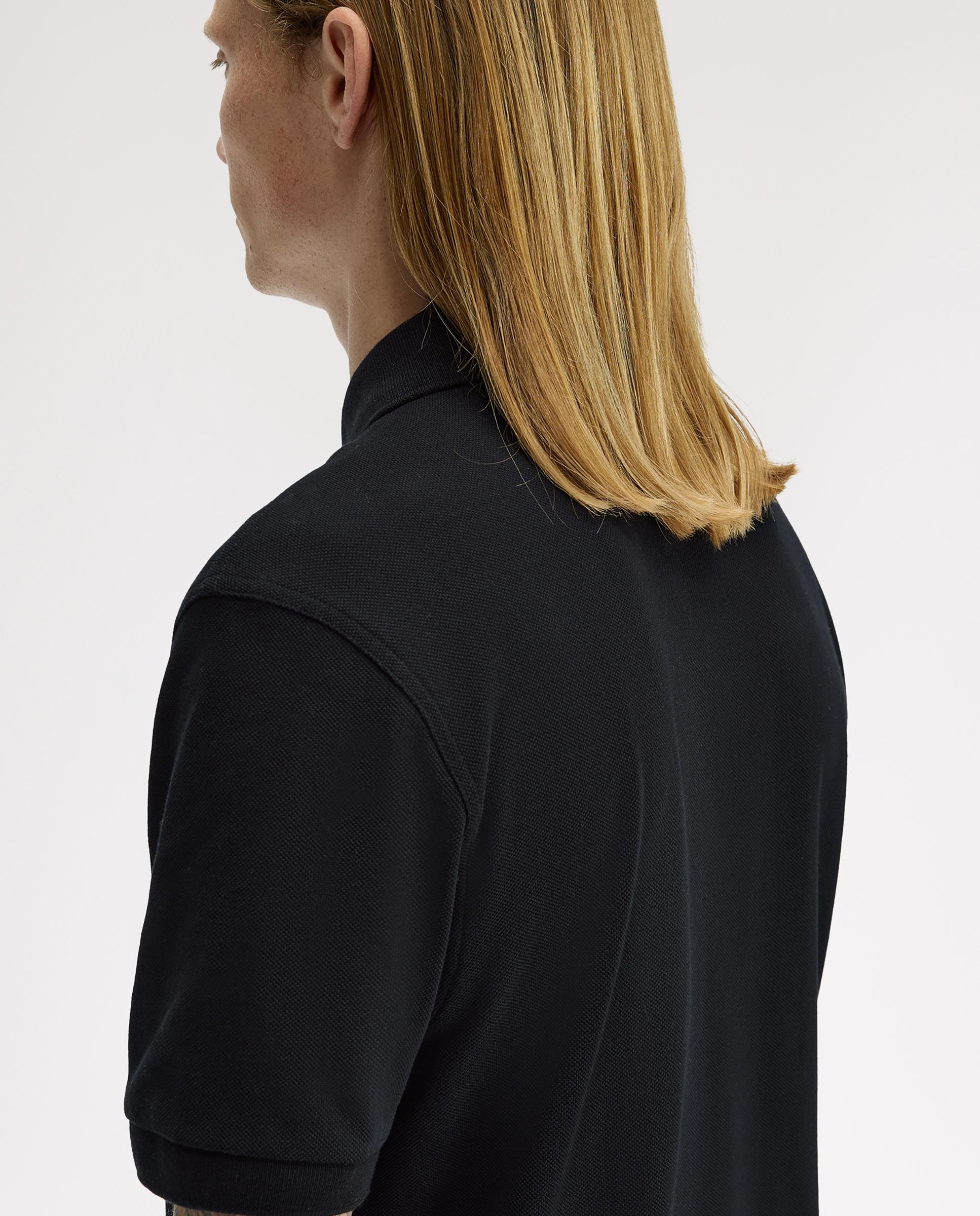 Polo de hombre liso de manga corta en piqué de algodón - Fred Perry - Negro Negro-5