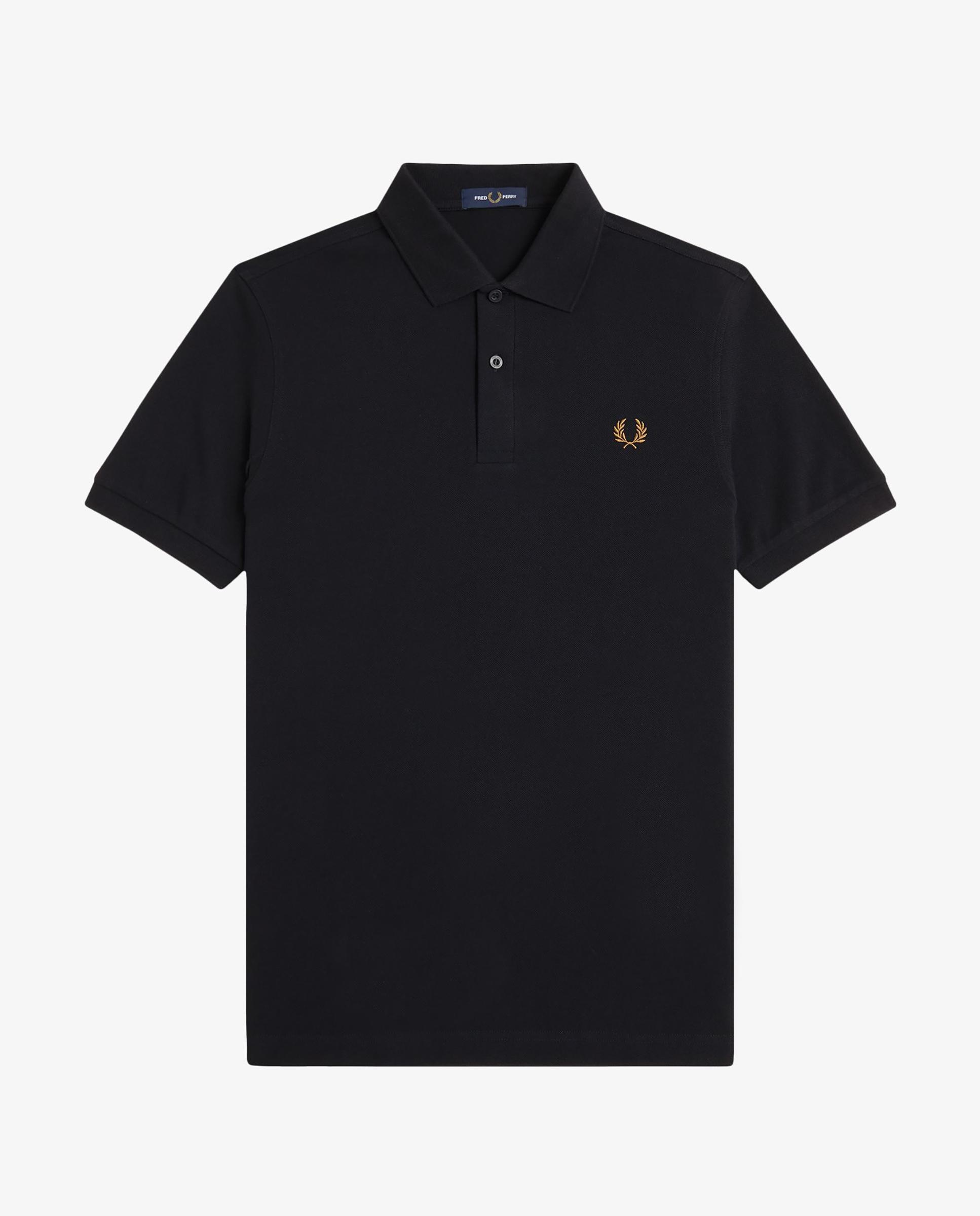 Polo de hombre liso de manga corta en piqué de algodón - Fred Perry - Negro Negro-7
