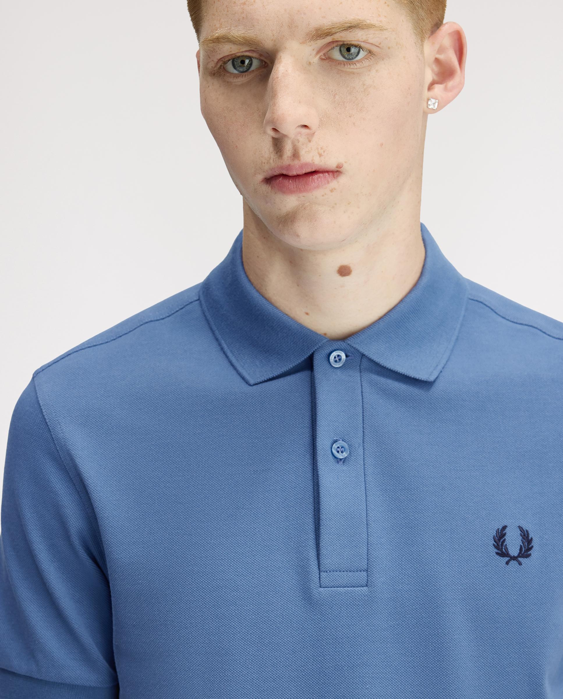 Polo de hombre liso de manga corta en piqué de algodón - Fred Perry - Azul Azul-3