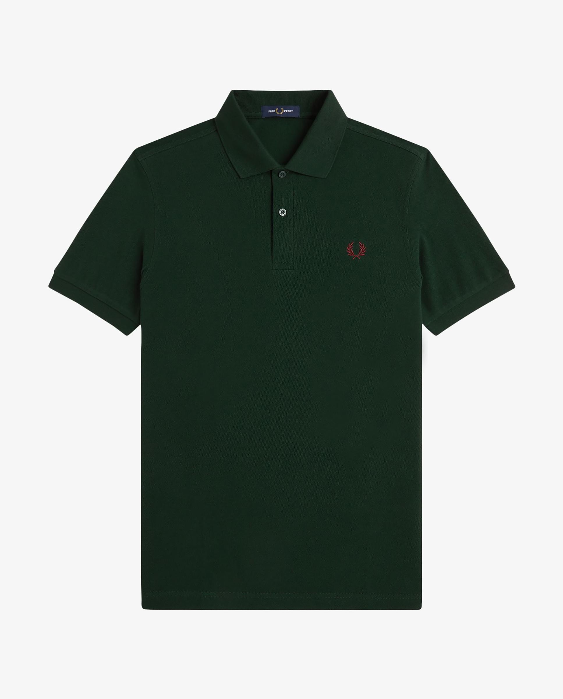 Polo de hombre liso de manga corta en piqué de algodón - Fred Perry - Verde cadete Verde cadete-7