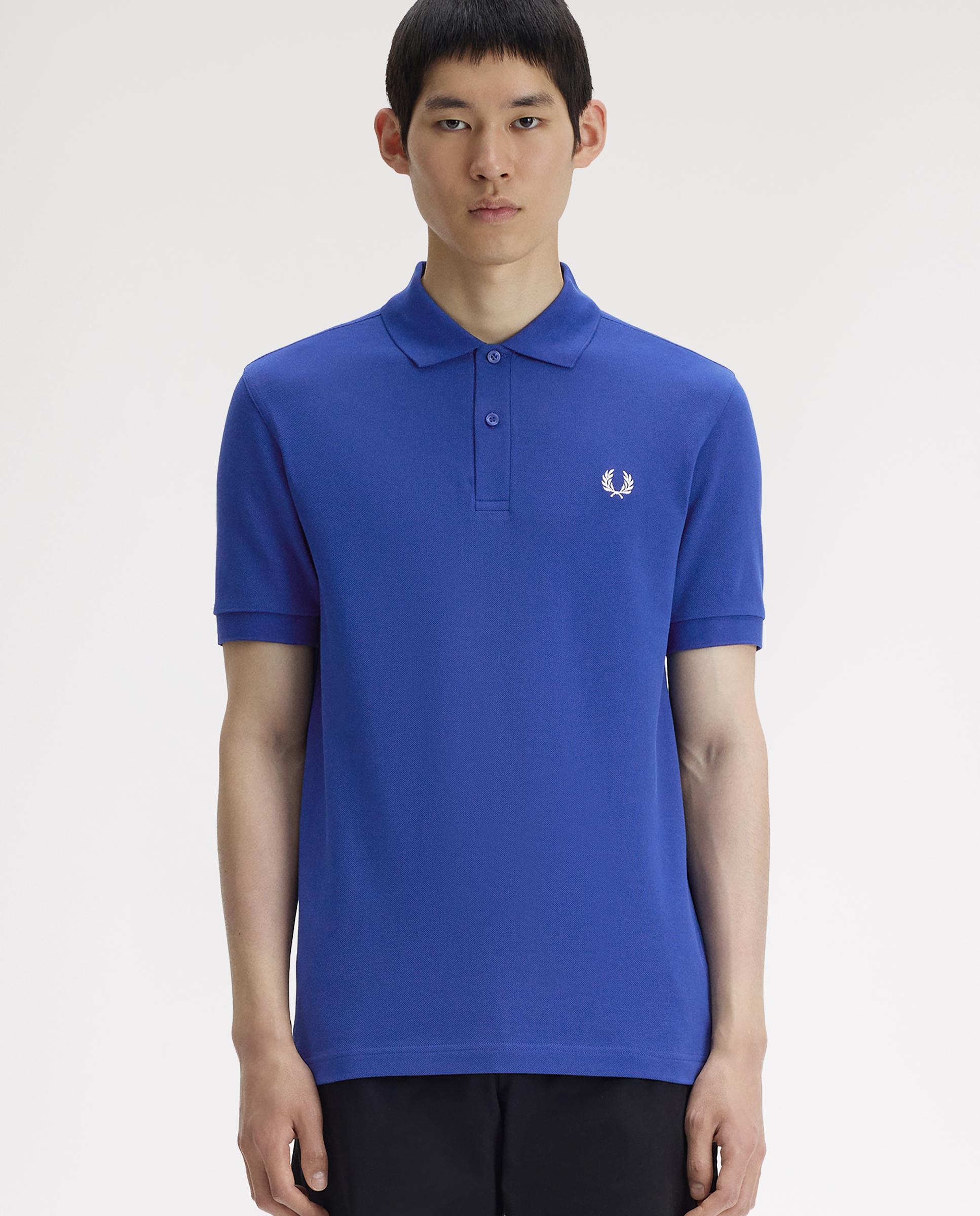 Polo de hombre liso de manga corta en piqué de algodón - Fred Perry - Azul royal Azul royal-1