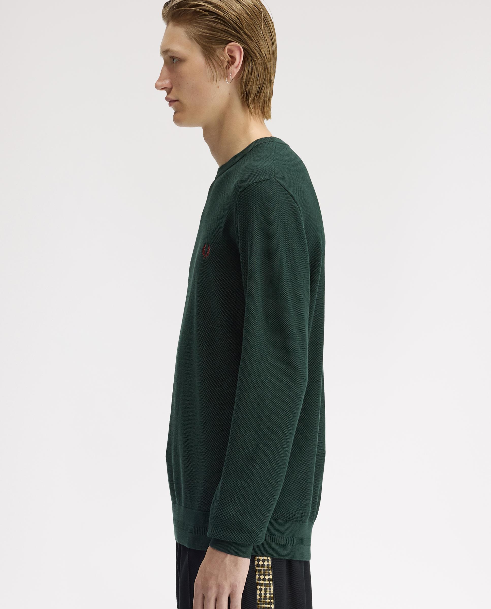 Imagen 2 de Jersey de hombre liso con cuello redondo - Fred Perry - Verde oscuro Verde oscuro