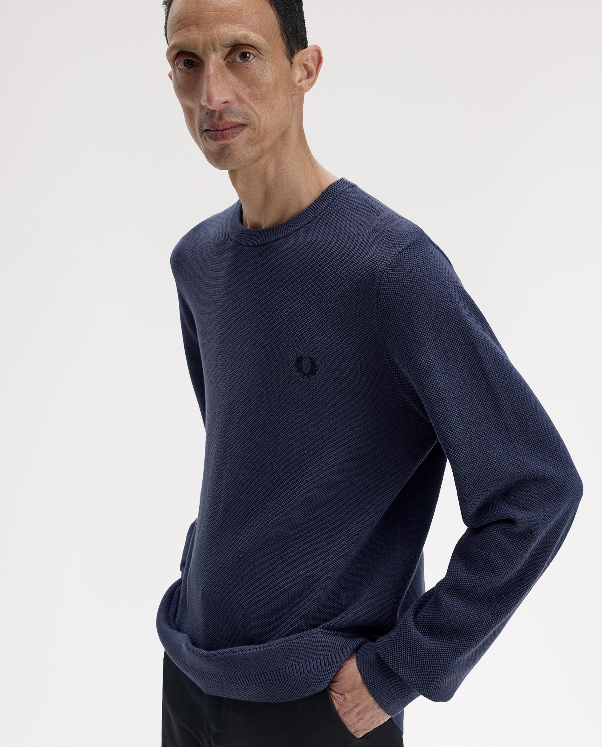 Imagen 3 de Jersey de hombre liso con cuello redondo - Fred Perry - Azul oscuro Azul oscuro