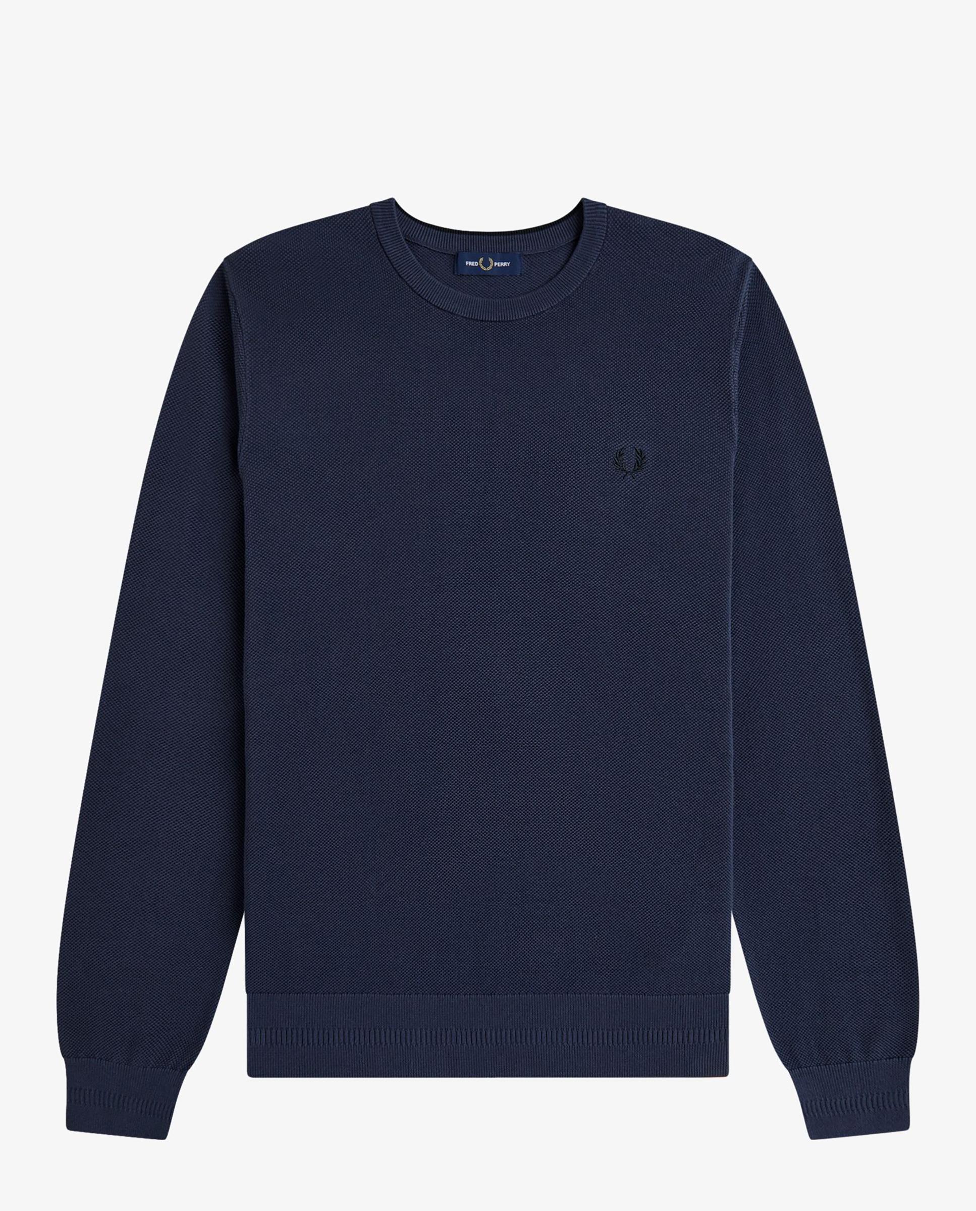 Imagen 7 de Jersey de hombre liso con cuello redondo - Fred Perry - Azul oscuro Azul oscuro
