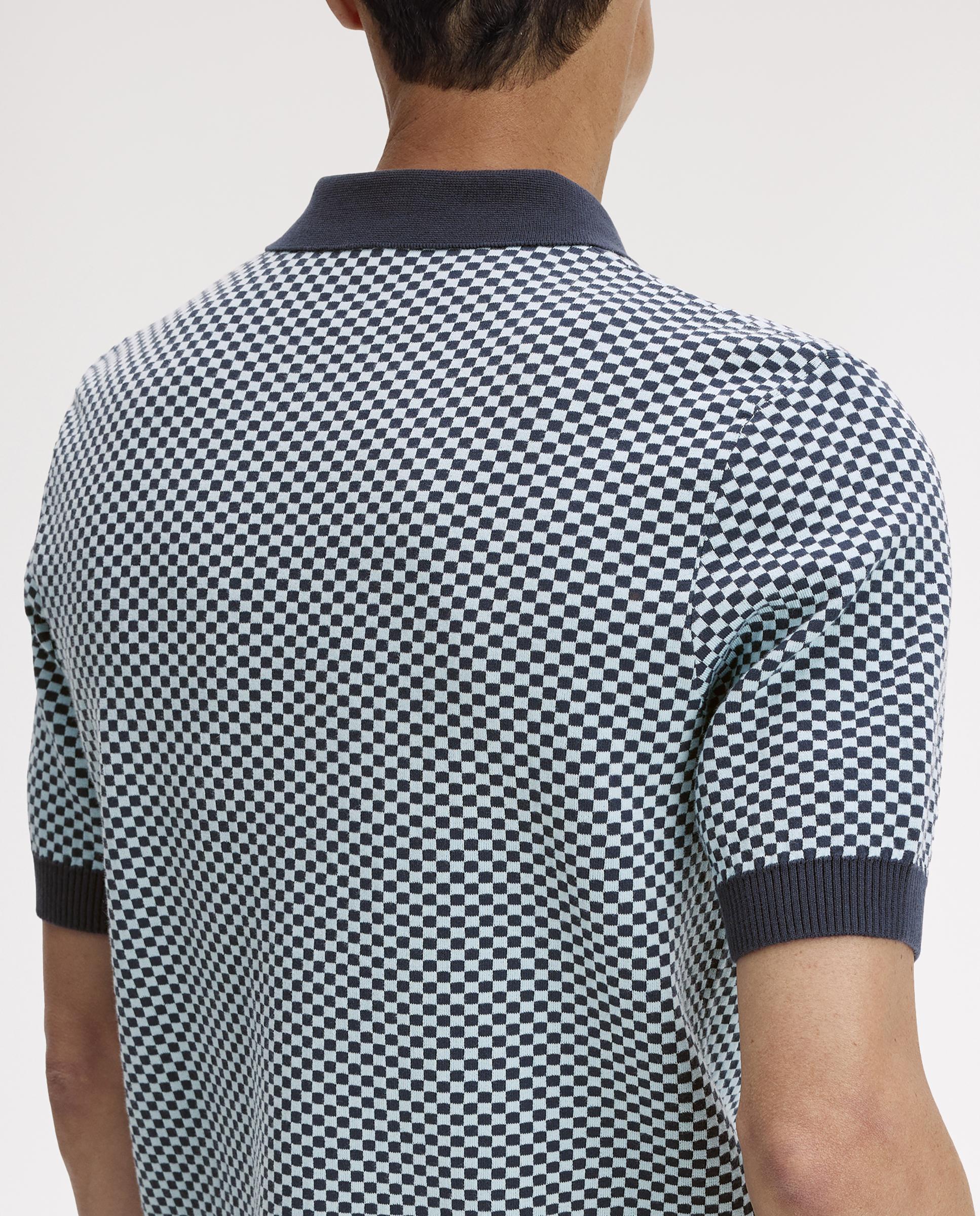 Jersey de hombre con cuello polo de manga corta a cuadritos - Fred Perry - Azul oscuro Azul oscuro-6