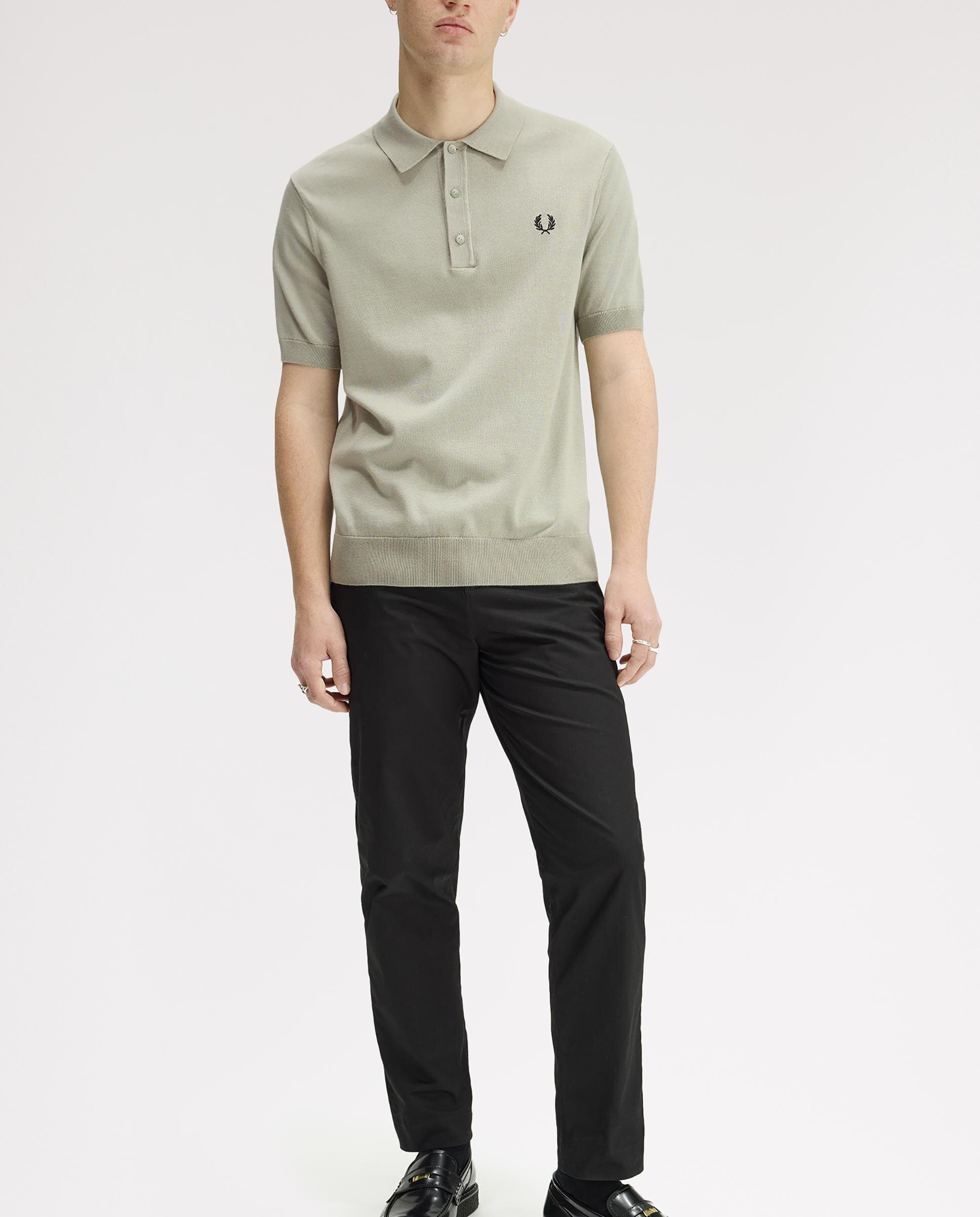 Jersey de hombre con cuello polo y manga corta - Fred Perry - Gris verdoso Gris verdoso-3