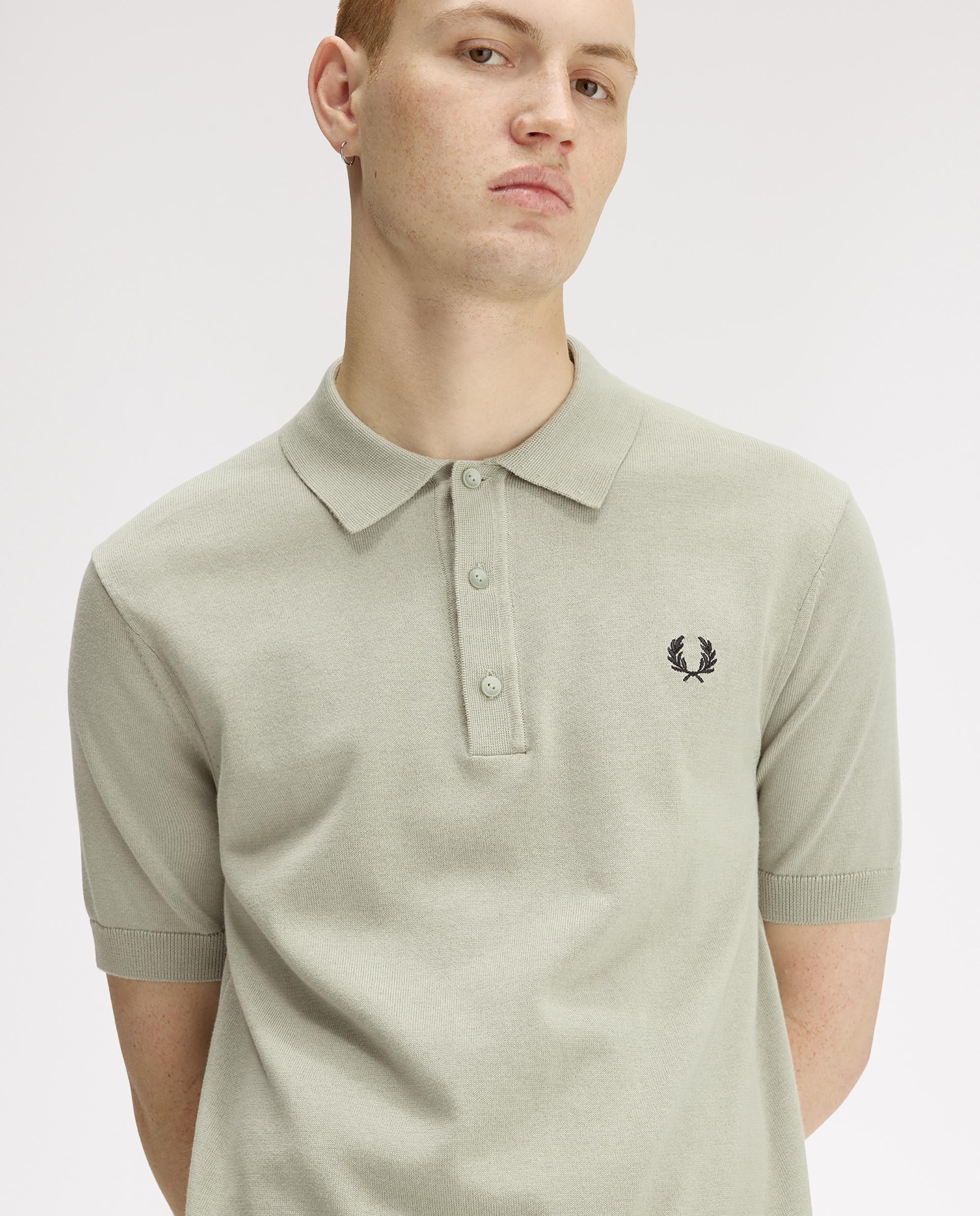 Jersey de hombre con cuello polo y manga corta - Fred Perry - Gris verdoso Gris verdoso-4