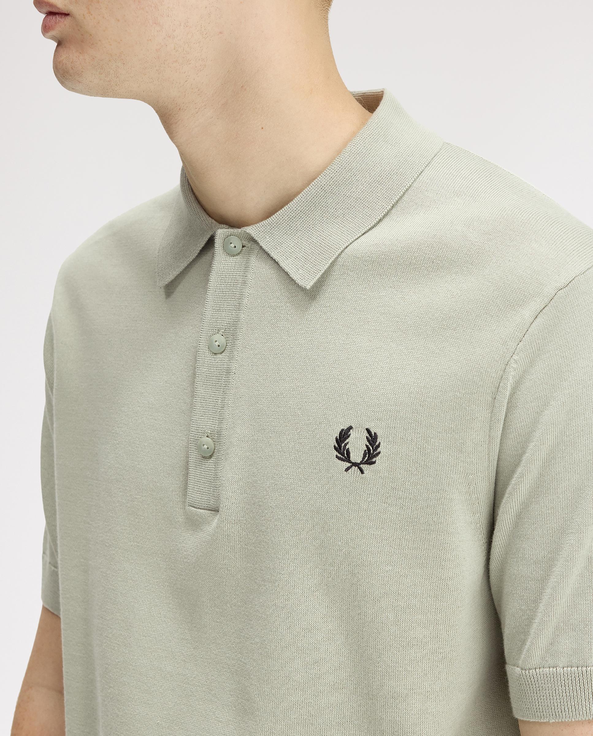 Jersey de hombre con cuello polo y manga corta - Fred Perry - Gris verdoso Gris verdoso-6