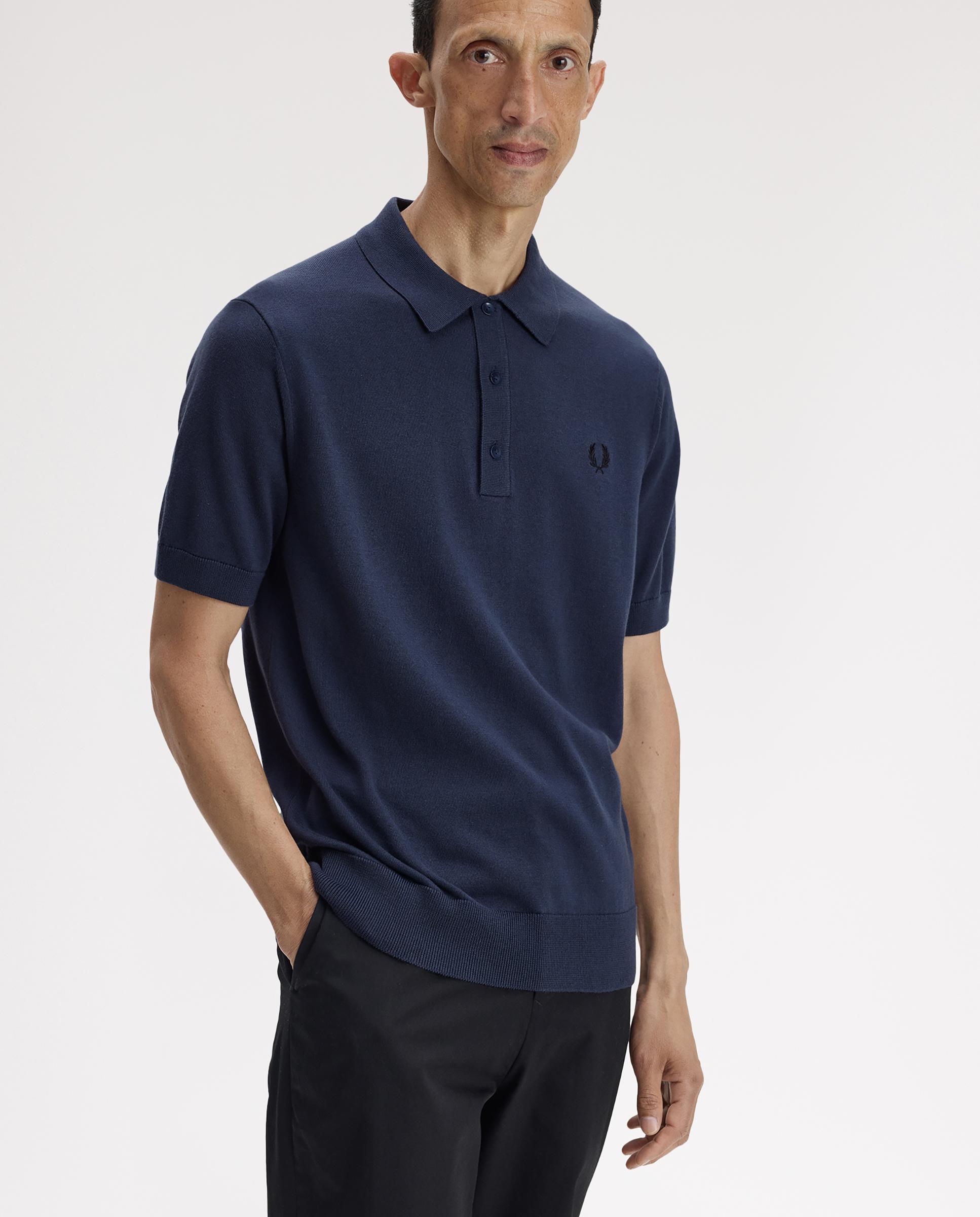 Jersey de hombre con cuello polo y manga corta - Fred Perry - Azul oscuro Azul oscuro-3