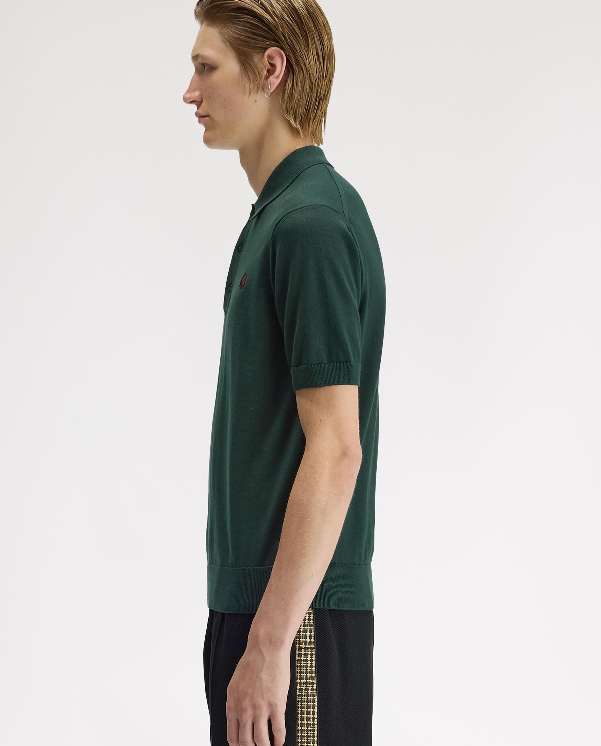 Jersey de hombre con cuello polo y manga corta - Fred Perry - Verde oscuro Verde oscuro-2