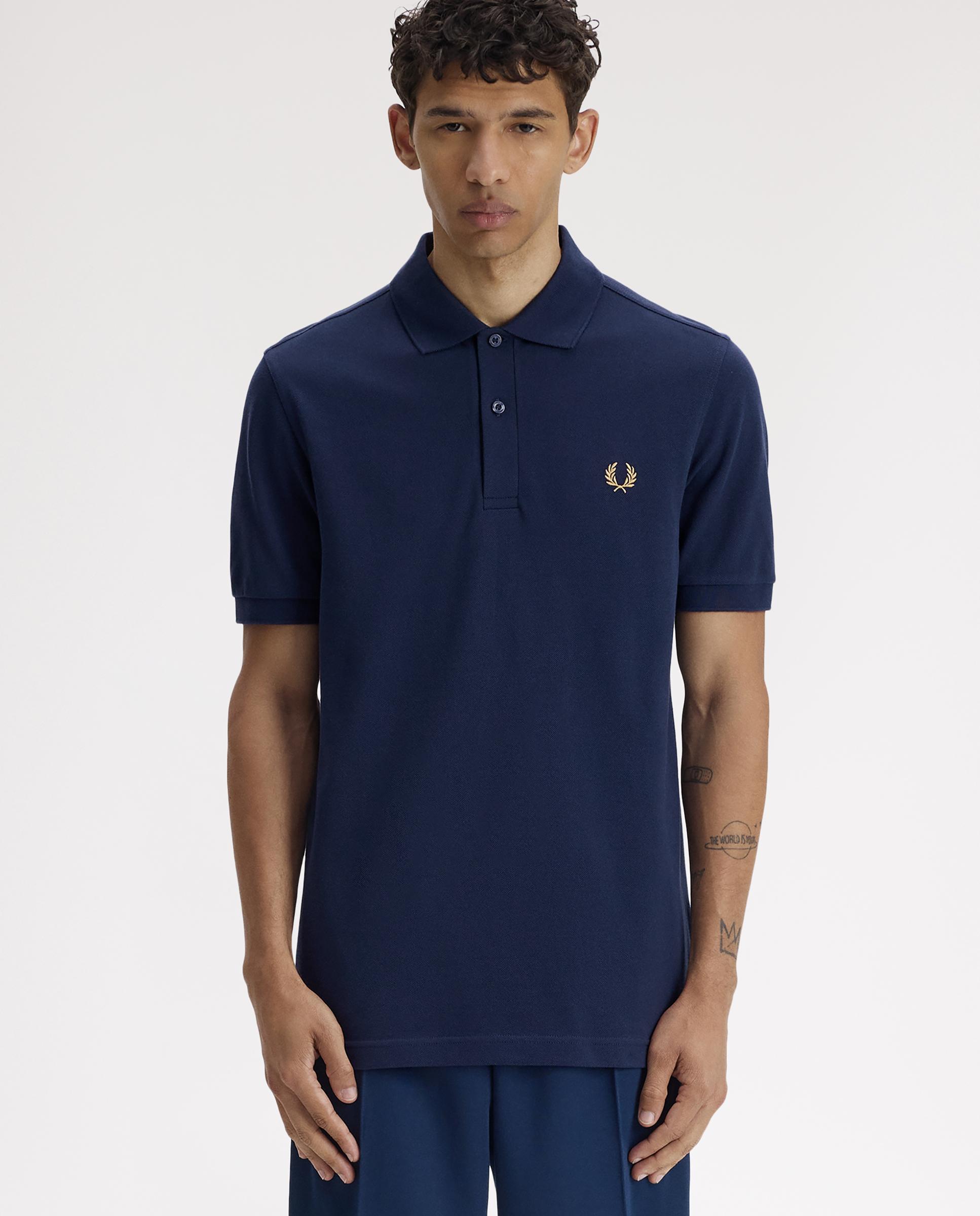 Polo de hombre de manga corta con diseño bordado - Fred Perry - Azul oscuro Azul oscuro-1