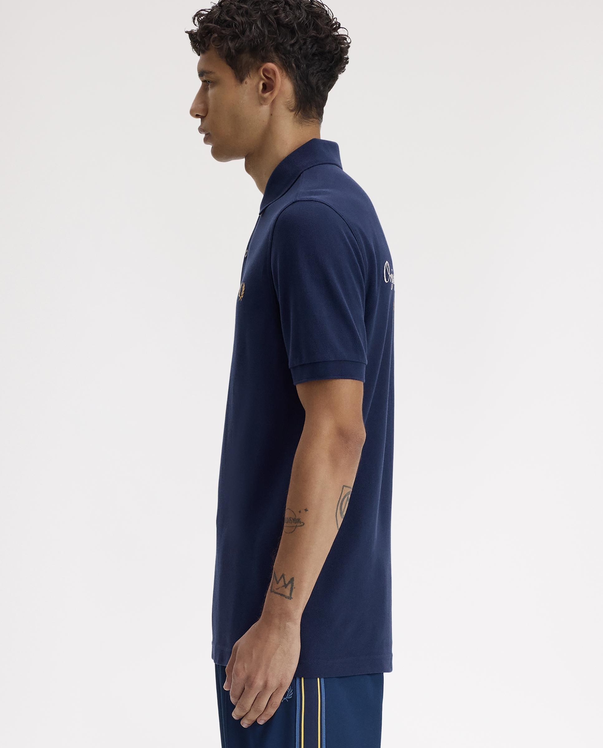 Polo de hombre de manga corta con diseño bordado - Fred Perry - Azul oscuro Azul oscuro-2
