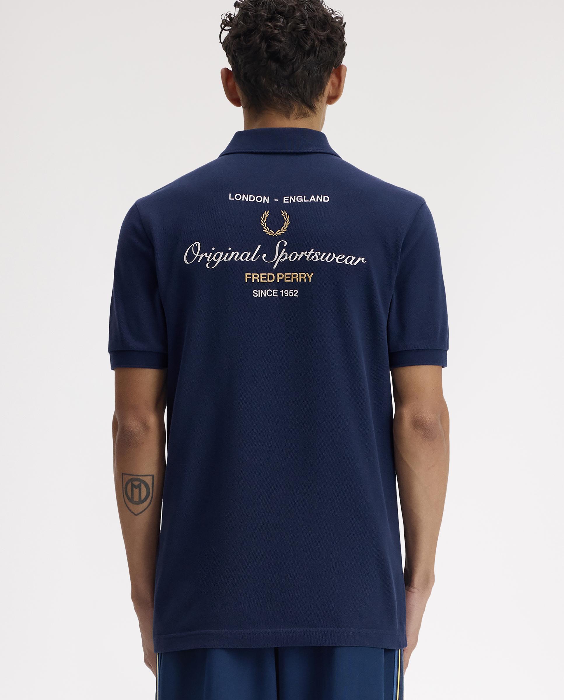 Polo de hombre de manga corta con diseño bordado - Fred Perry - Azul oscuro Azul oscuro-3