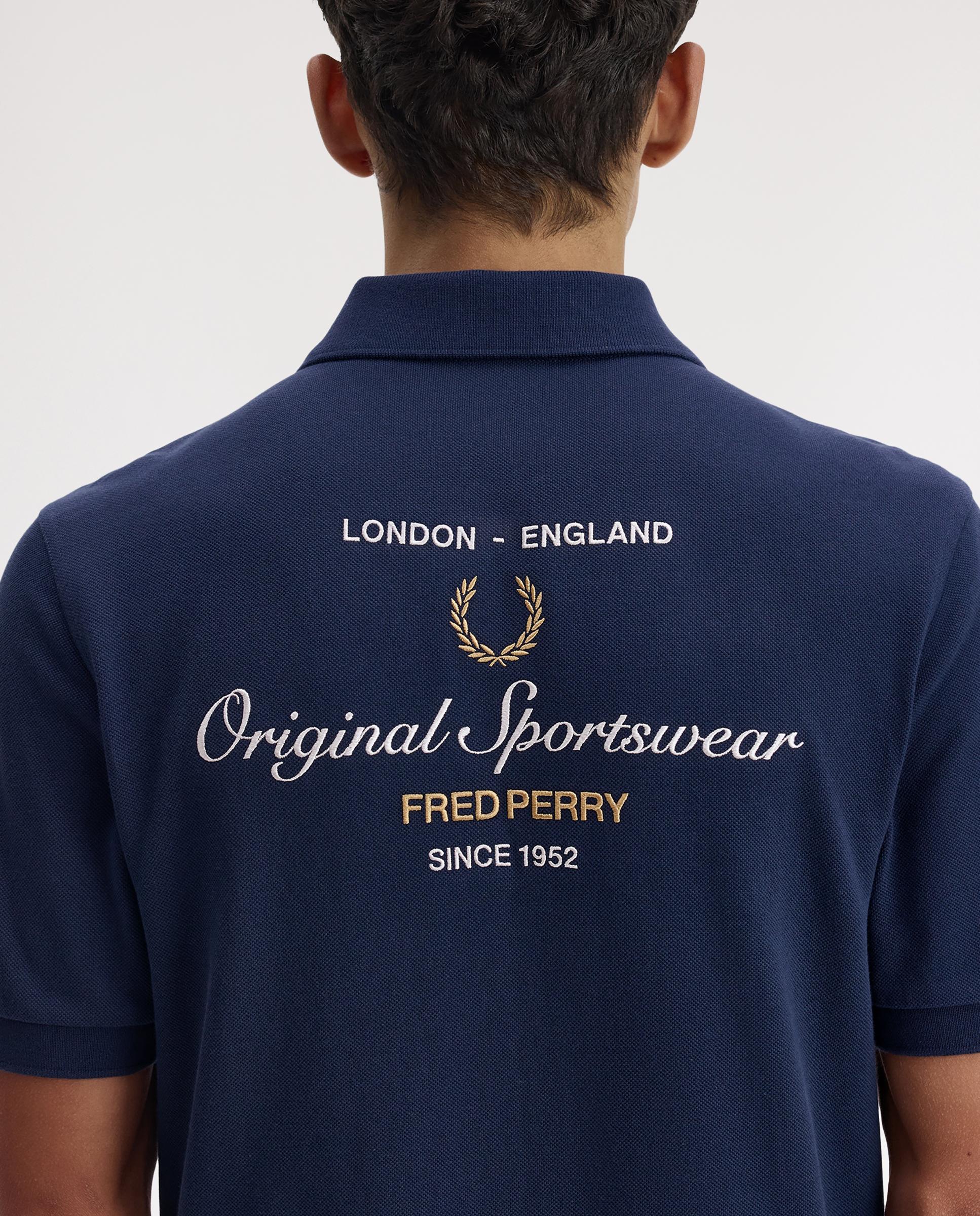Polo de hombre de manga corta con diseño bordado - Fred Perry - Azul oscuro Azul oscuro-6