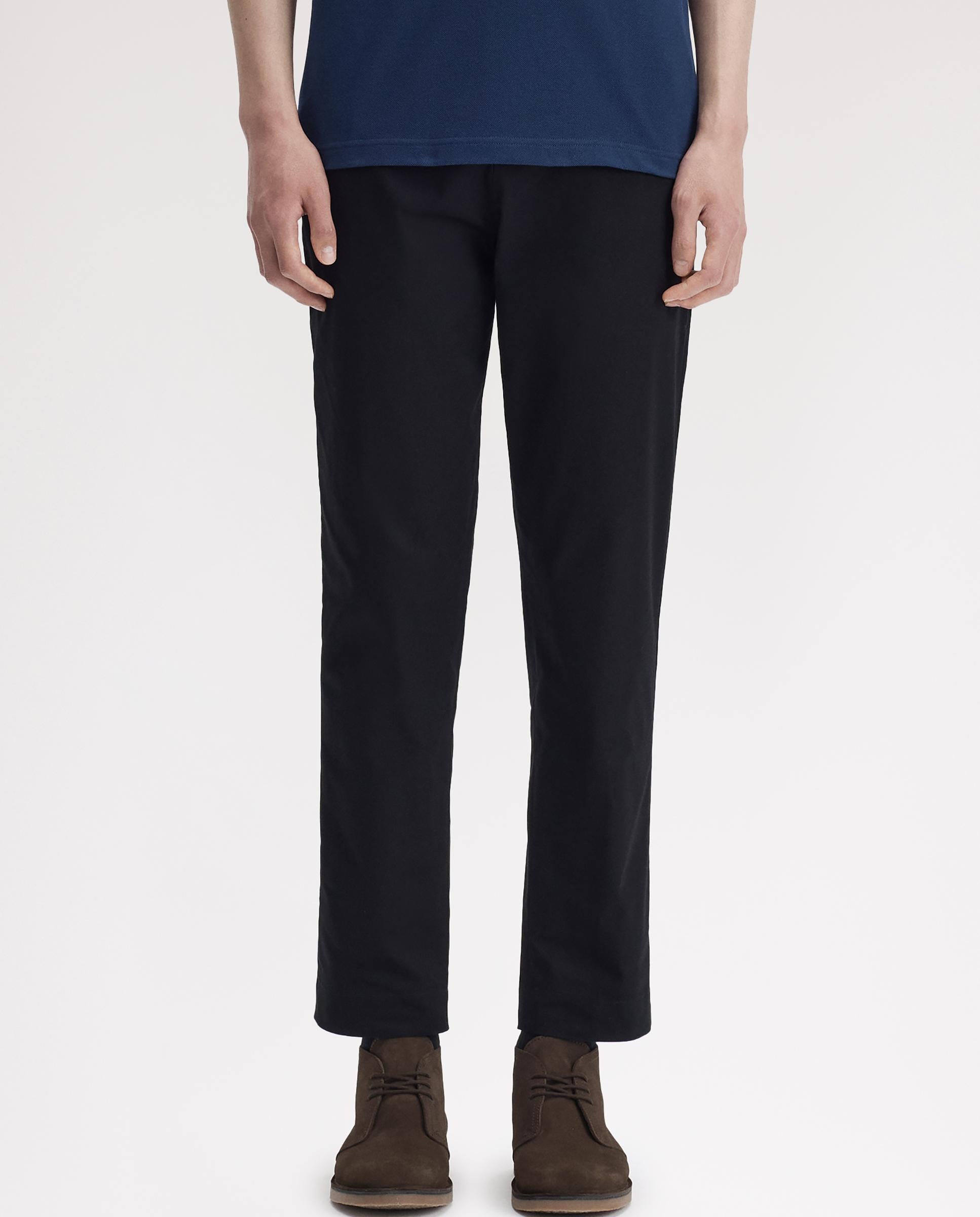 Chino de hombre de corte ajustado en sarga de algodón - Fred Perry - Negro Negro-1