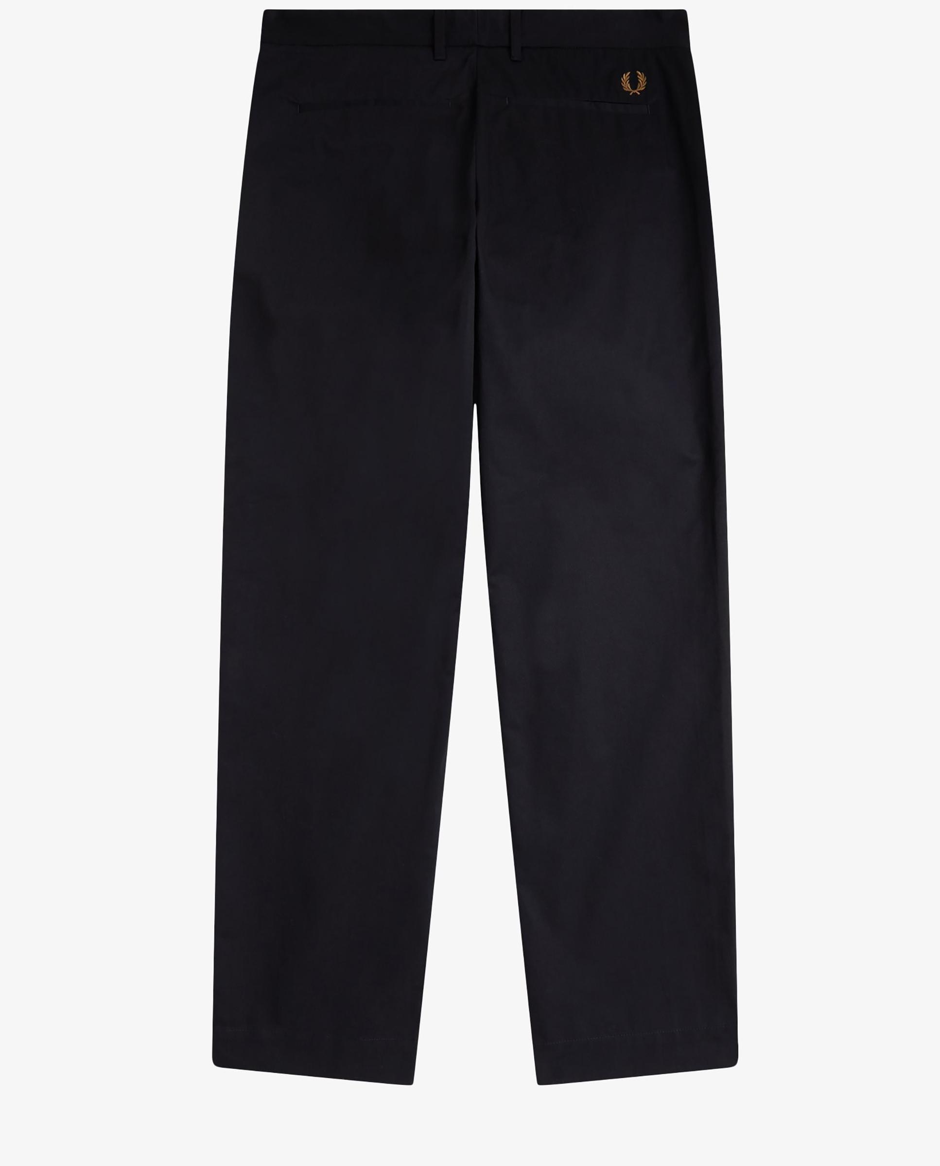 Chino de hombre de corte ajustado en sarga de algodón - Fred Perry - Negro Negro-5