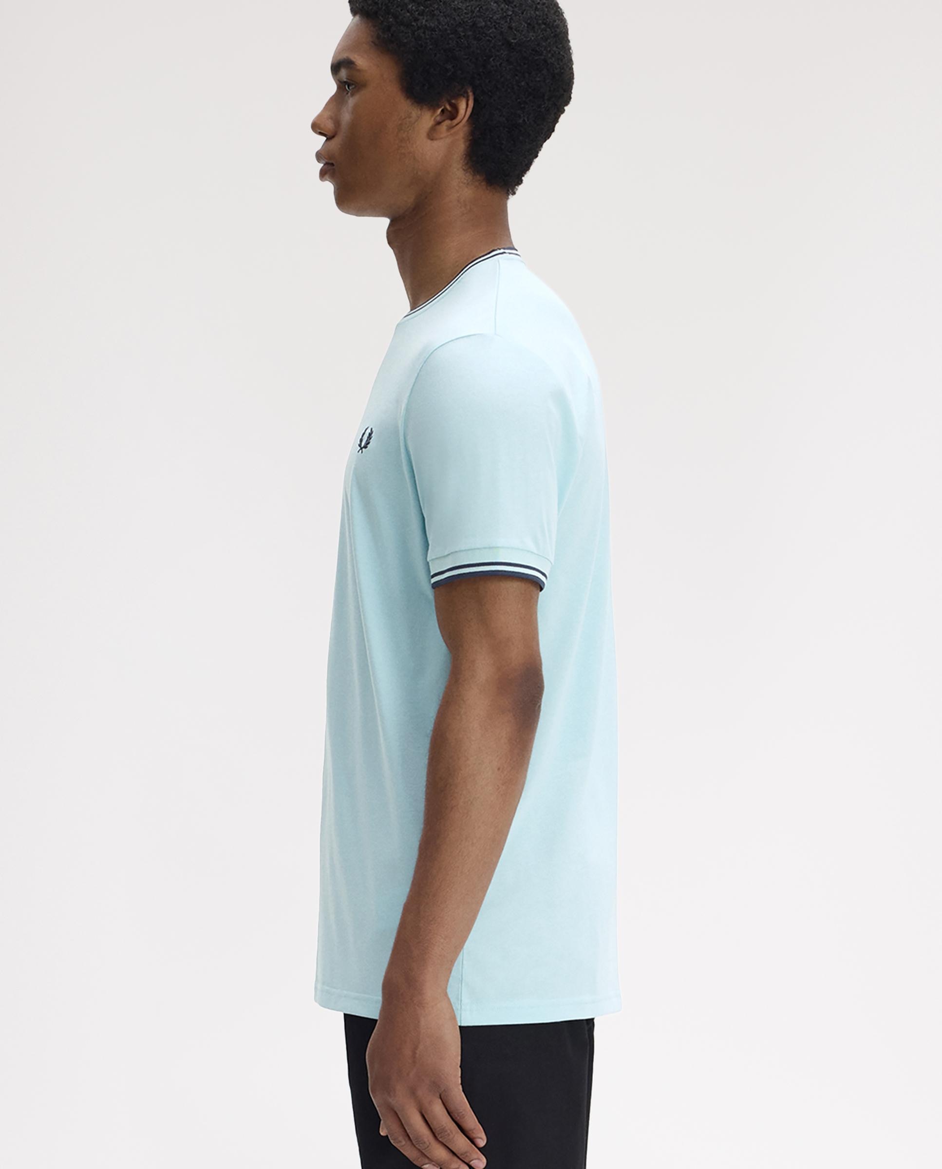 Imagen 2 de Camiseta de manga corta de hombre con ribete con dos franjas - Fred Perry - Cielo Cielo