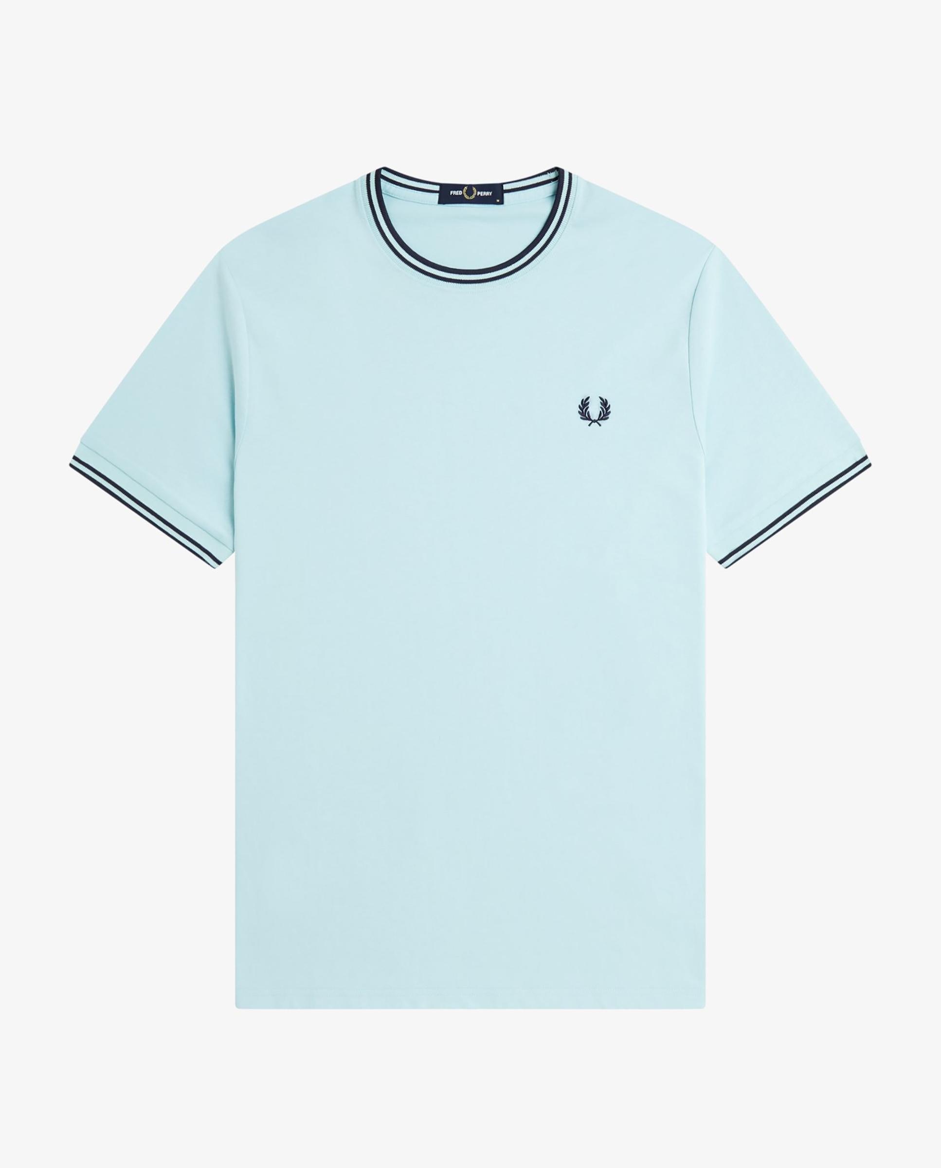 Imagen 6 de Camiseta de manga corta de hombre con ribete con dos franjas - Fred Perry - Cielo Cielo