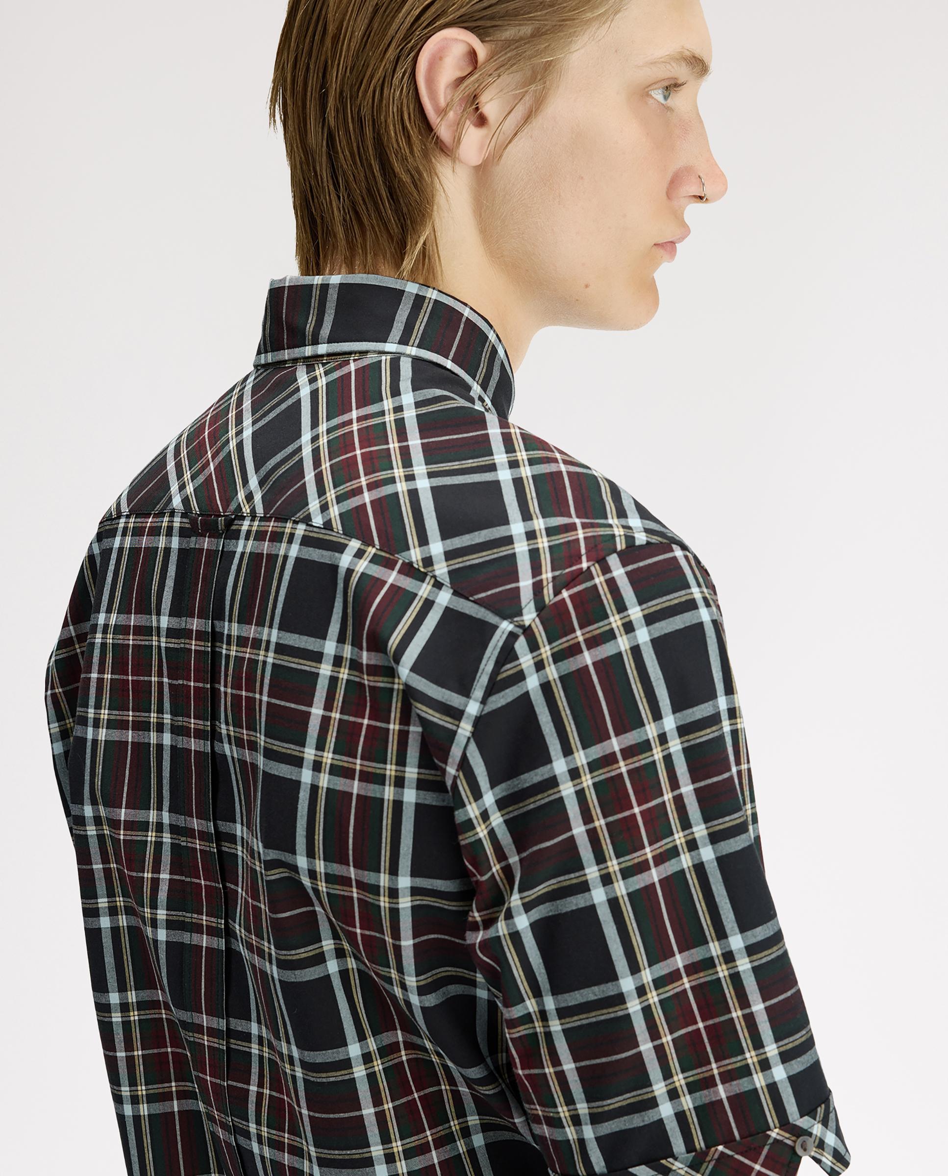 Imagen 6 de Camisa Oxford de hombre clásica de manga corta con cuadros escoceses - Fred Perry - Negro Negro